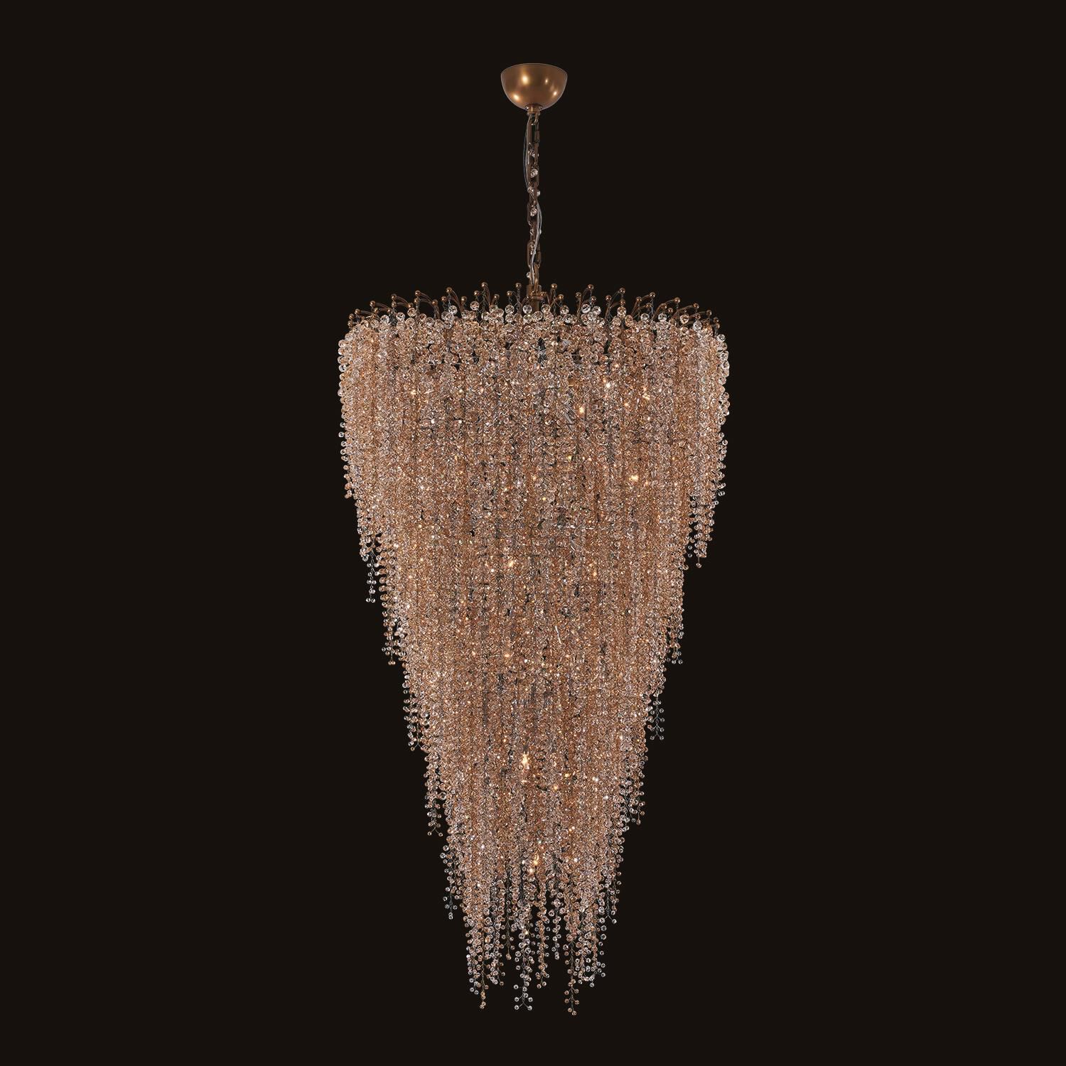 Shown in True Brass finish and Champagne Gold and Clear crystal