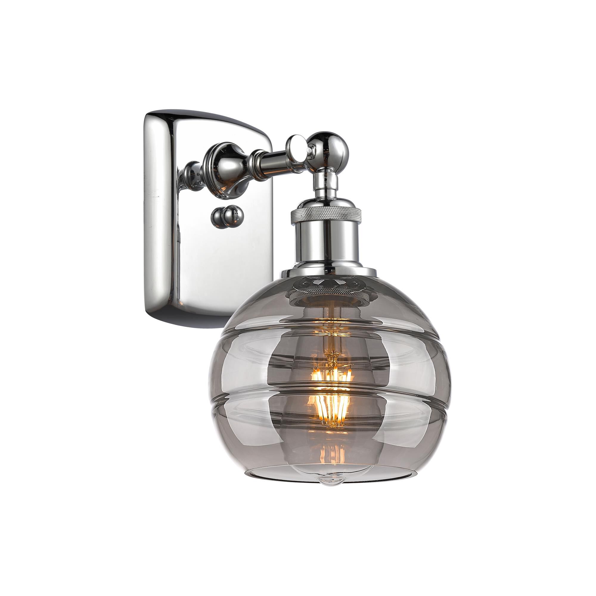 Shown in Polished Chrome finish and Light Smoke glass