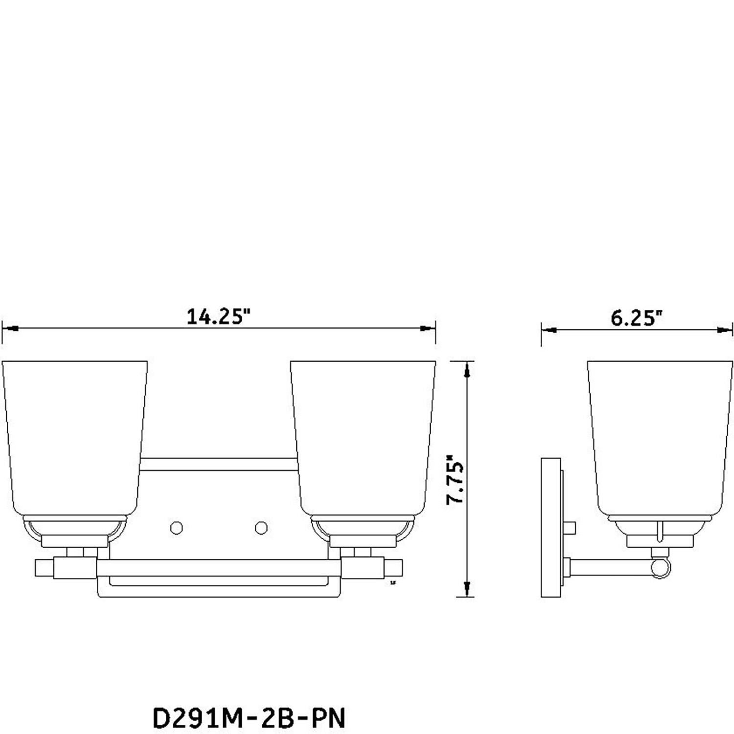 Stella 14 Inch 2 Light Bath Vanity Light by Designers Fountain