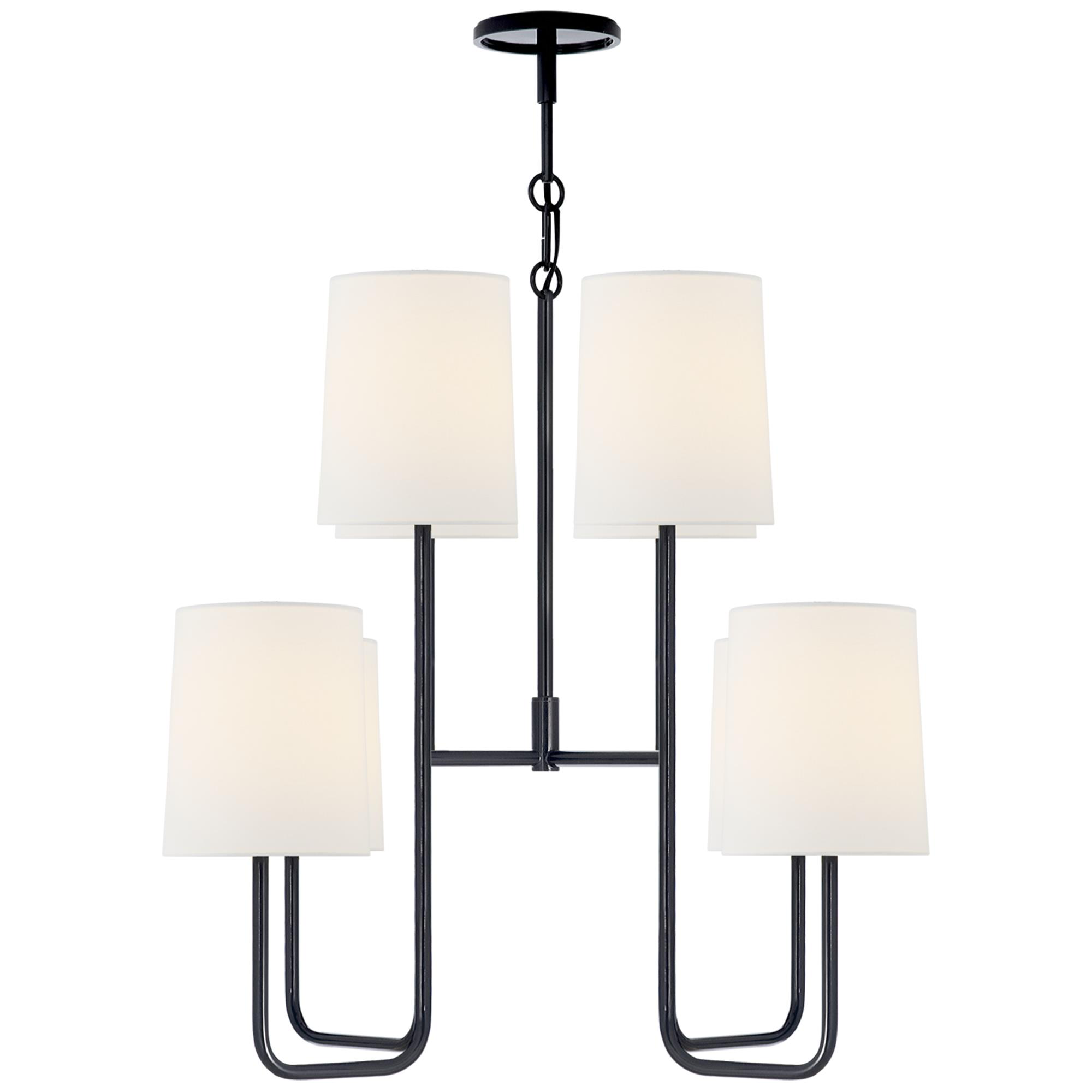 Shown in Charcoal finish and Linen shade