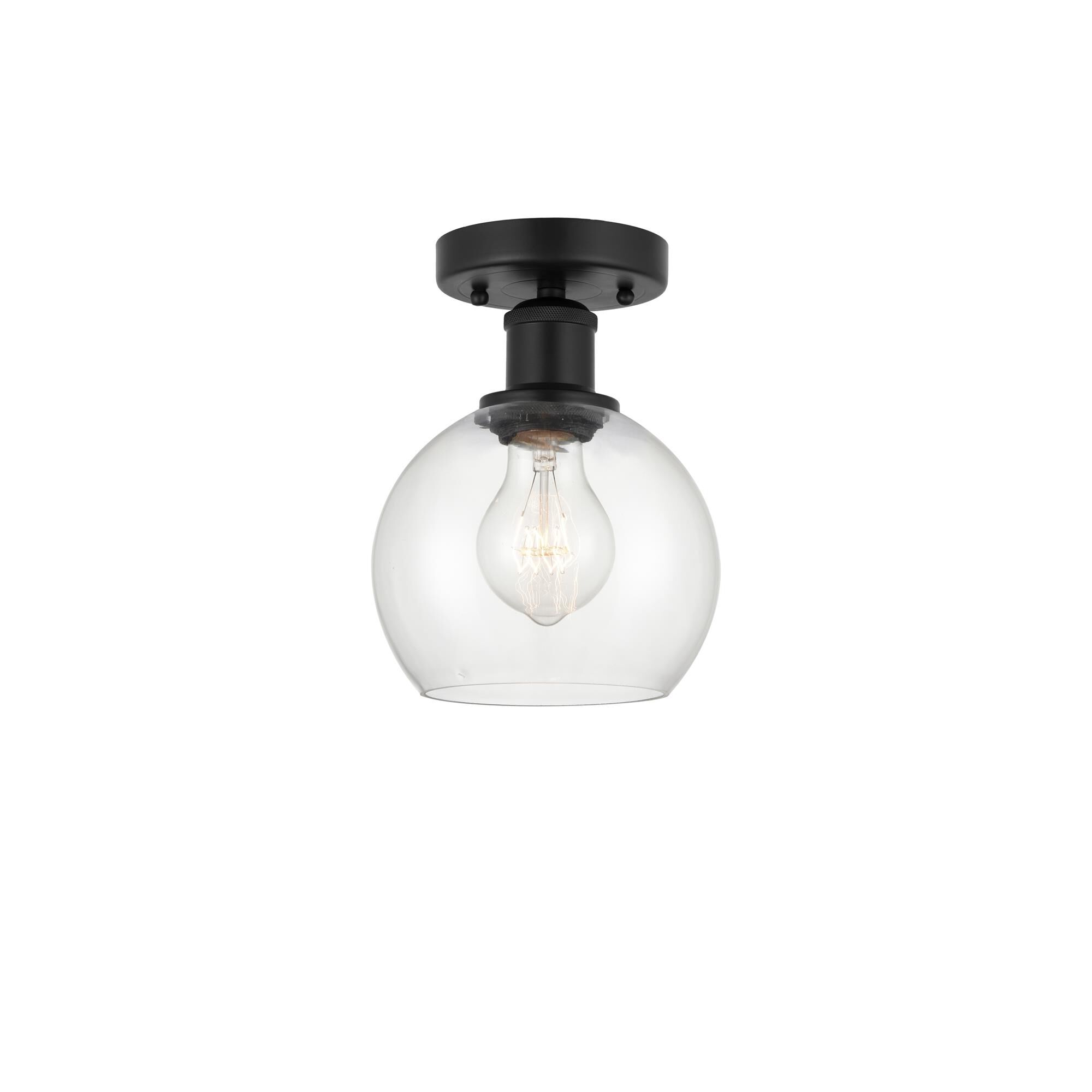 Shown in Matte Black finish and Clear glass