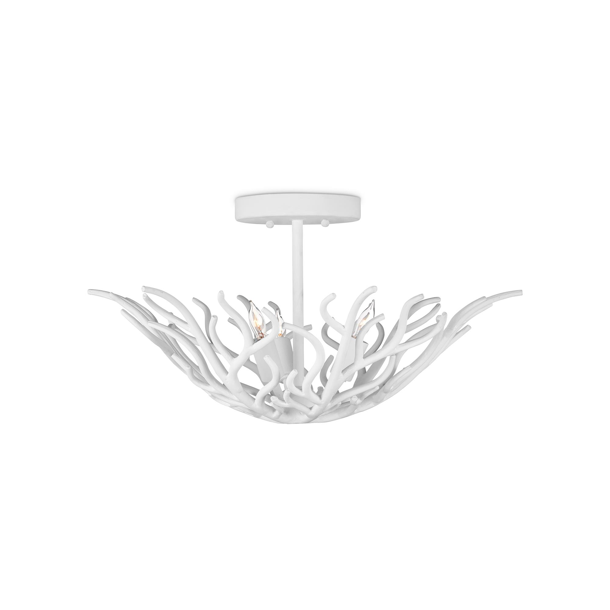 Snowfall 22 Inch 3 Light Semi Flush Mount,