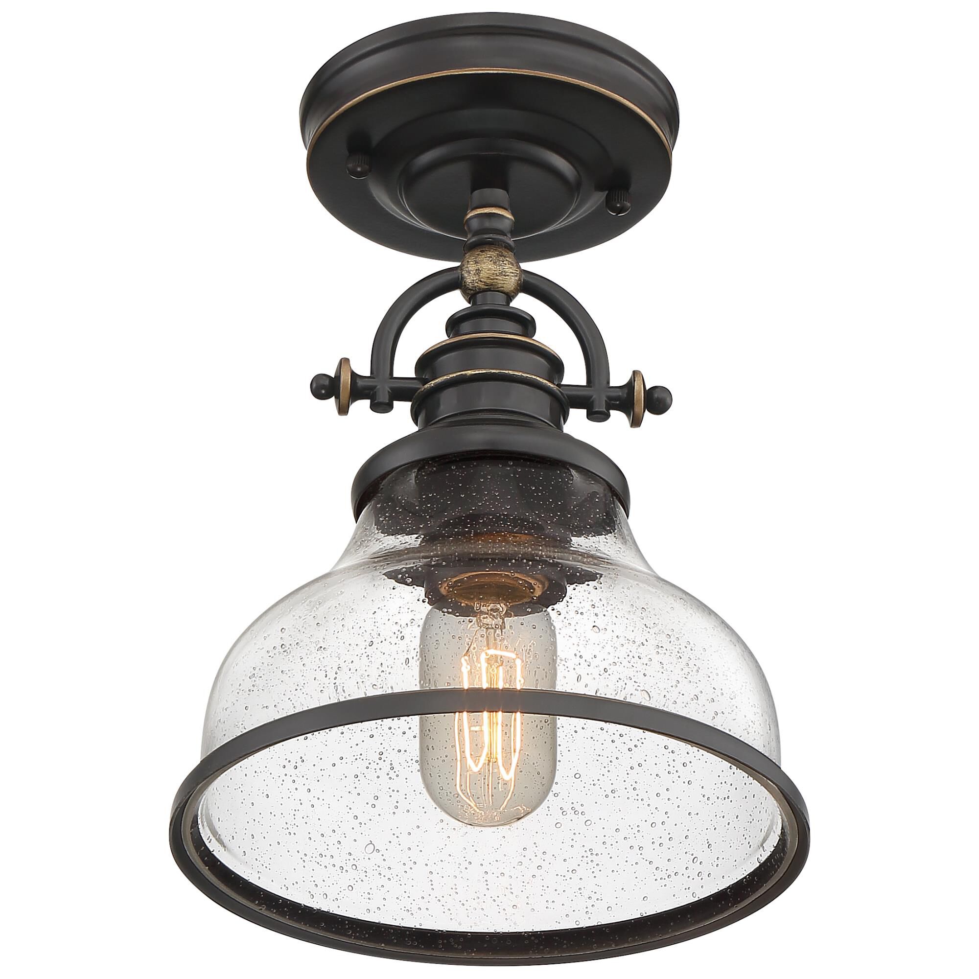 Grant 8 Inch 1 Light Semi Flush Mount by Quoizel