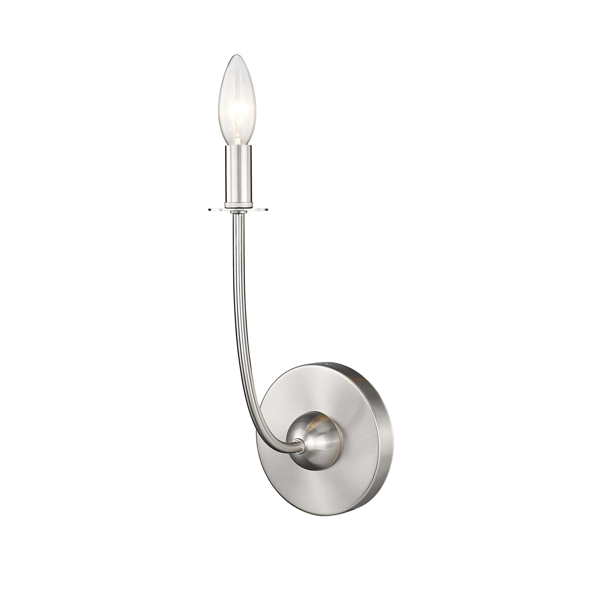 Shown in Brushed Nickel finish and White glass