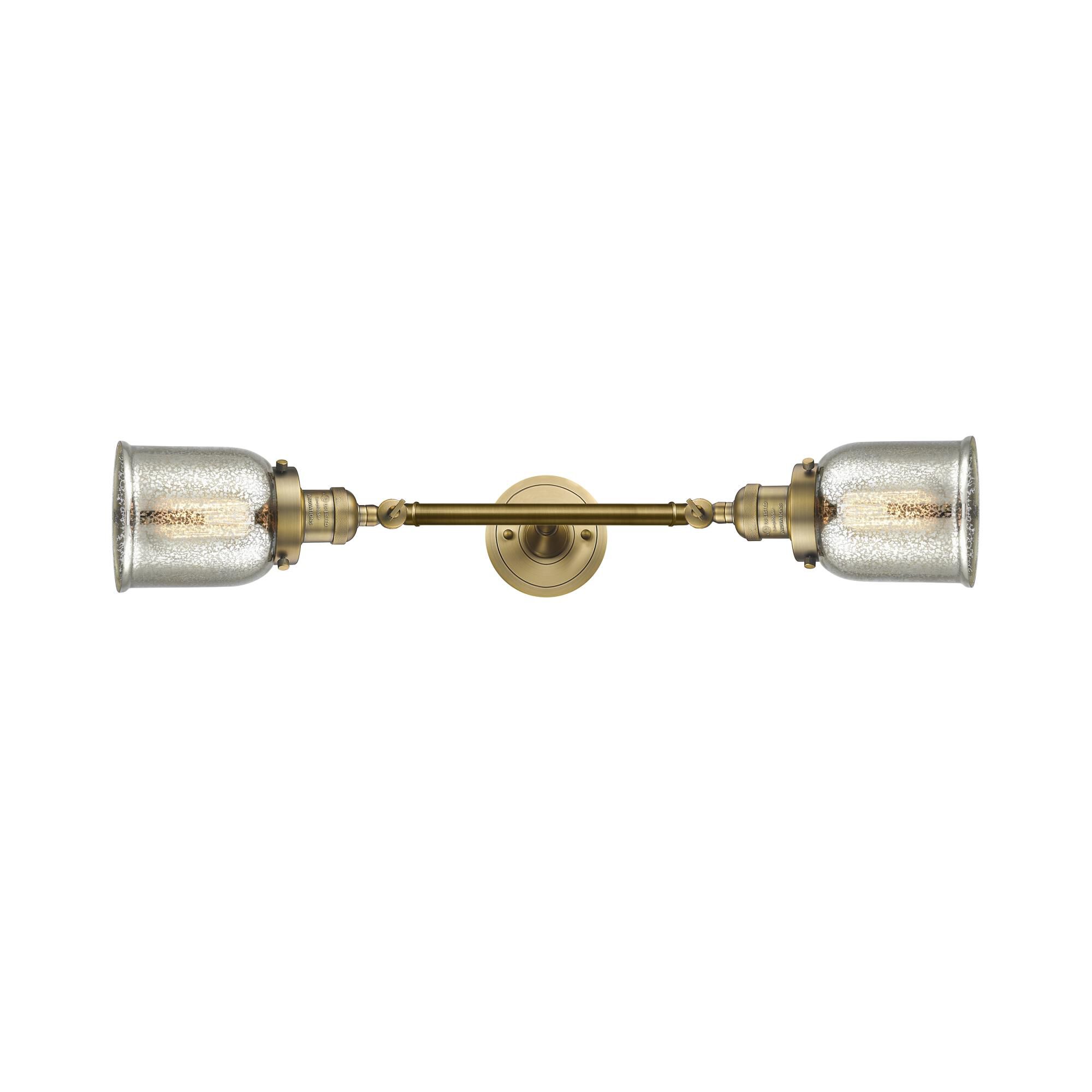 Shown in Brushed Brass finish and Silver Mercury glass