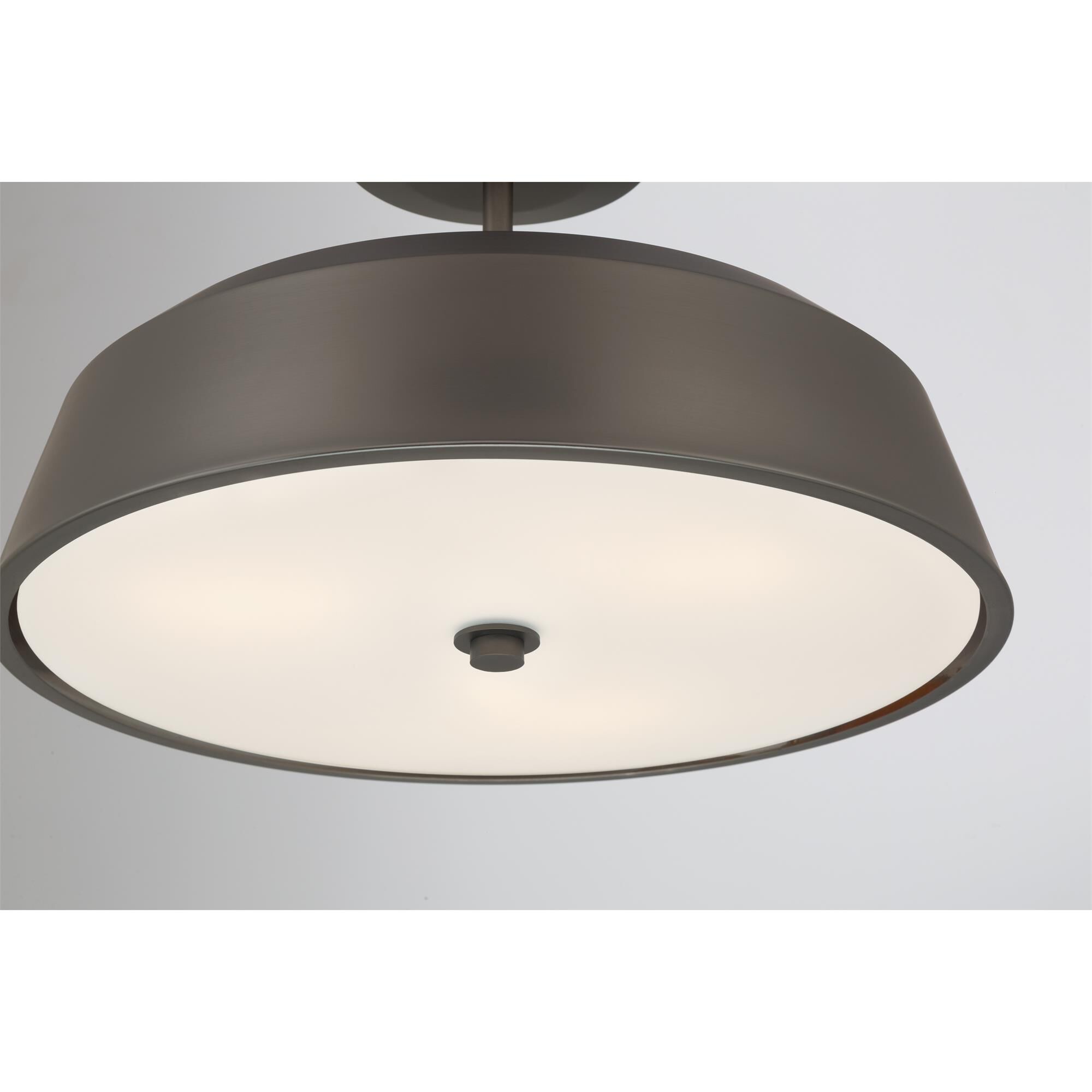 Shown in Plated Dark Bronze finish and Etched White glass