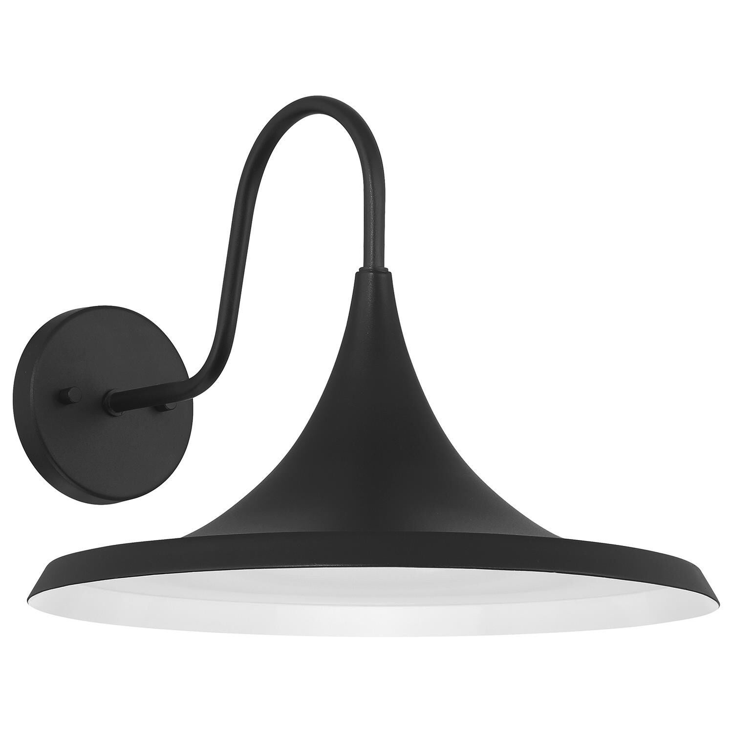 Shown in Black finish and White glass