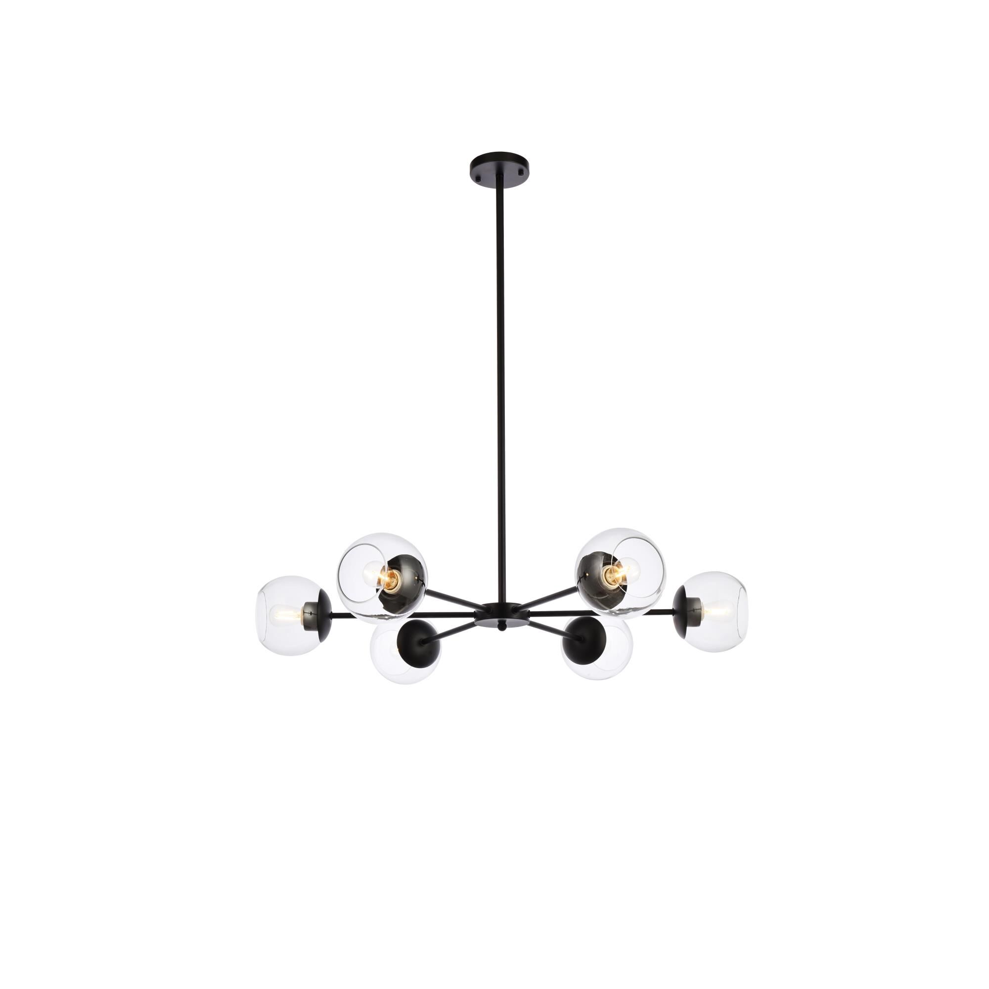 Briggs 36 Inch 6 Light Chandelier by Elegant Lighting