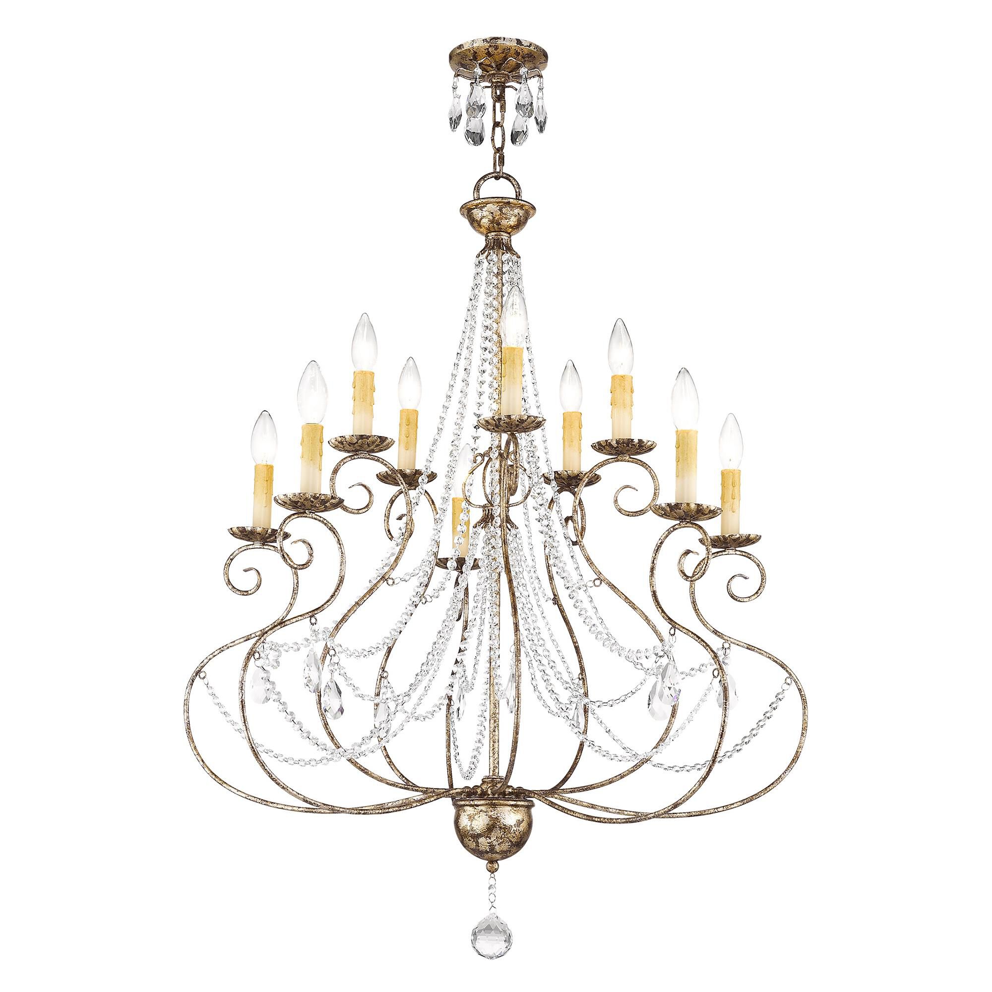 Isabella 32 Inch 10 Light Chandelier by Livex Lighting