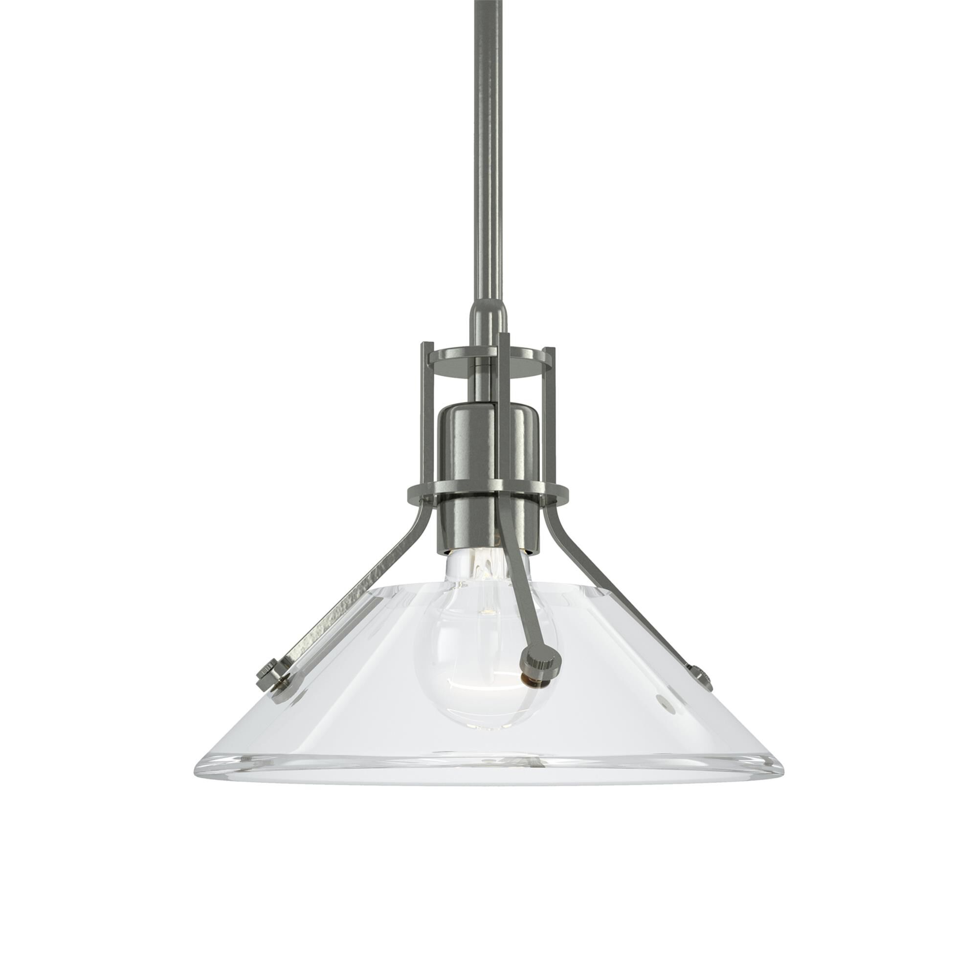 Shown in Sterling finish and Clear glass