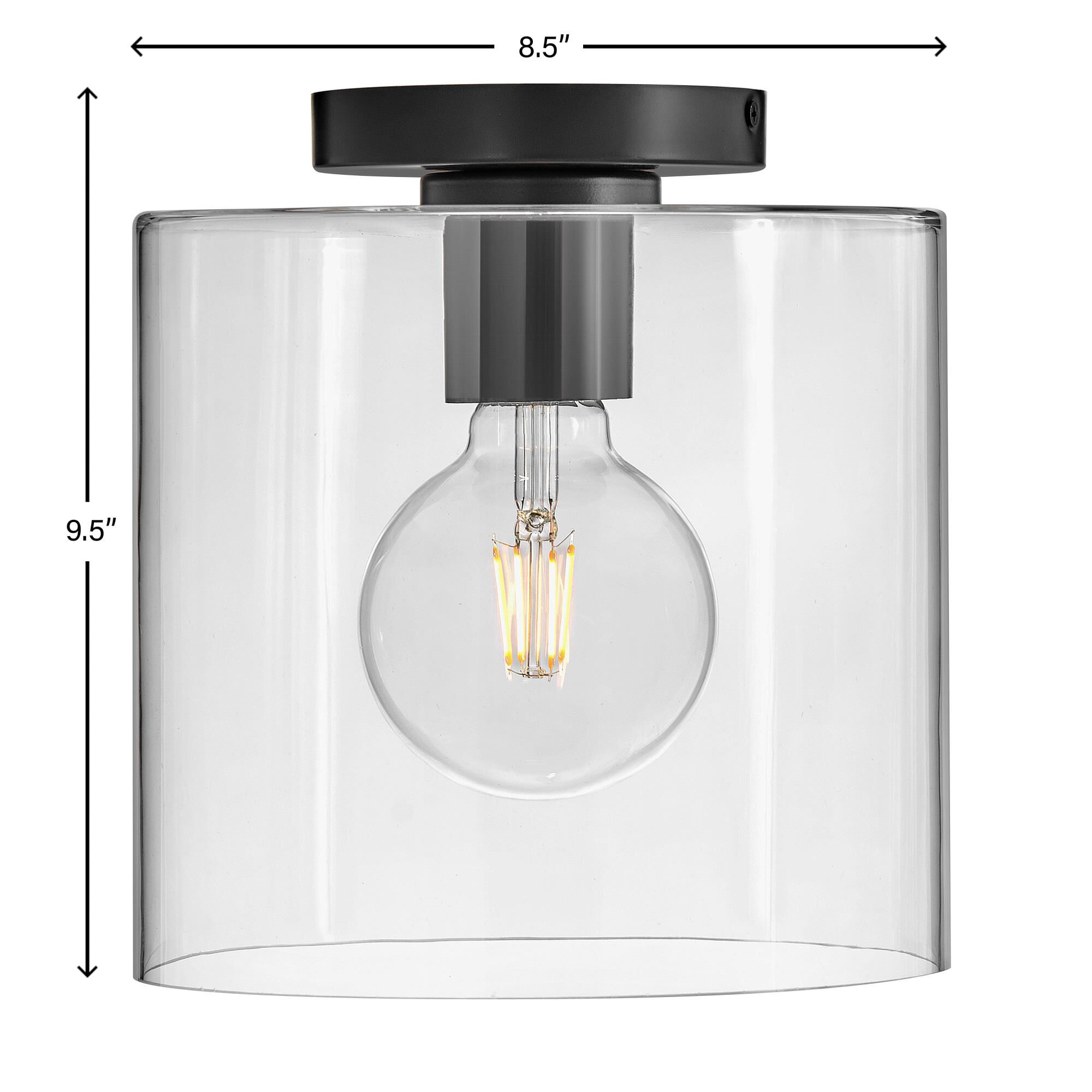 Shown in Black finish and Clear glass