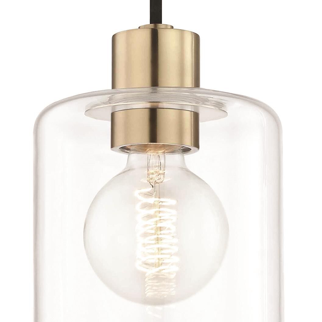 Shown in Aged Brass finish and Opal Etched glass