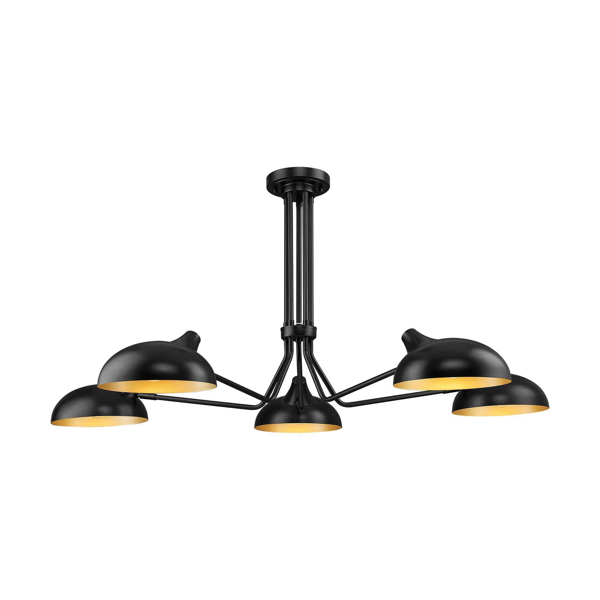 Shown in Matte Black finish and Matte Black Outer and Gold Inner Steel shade