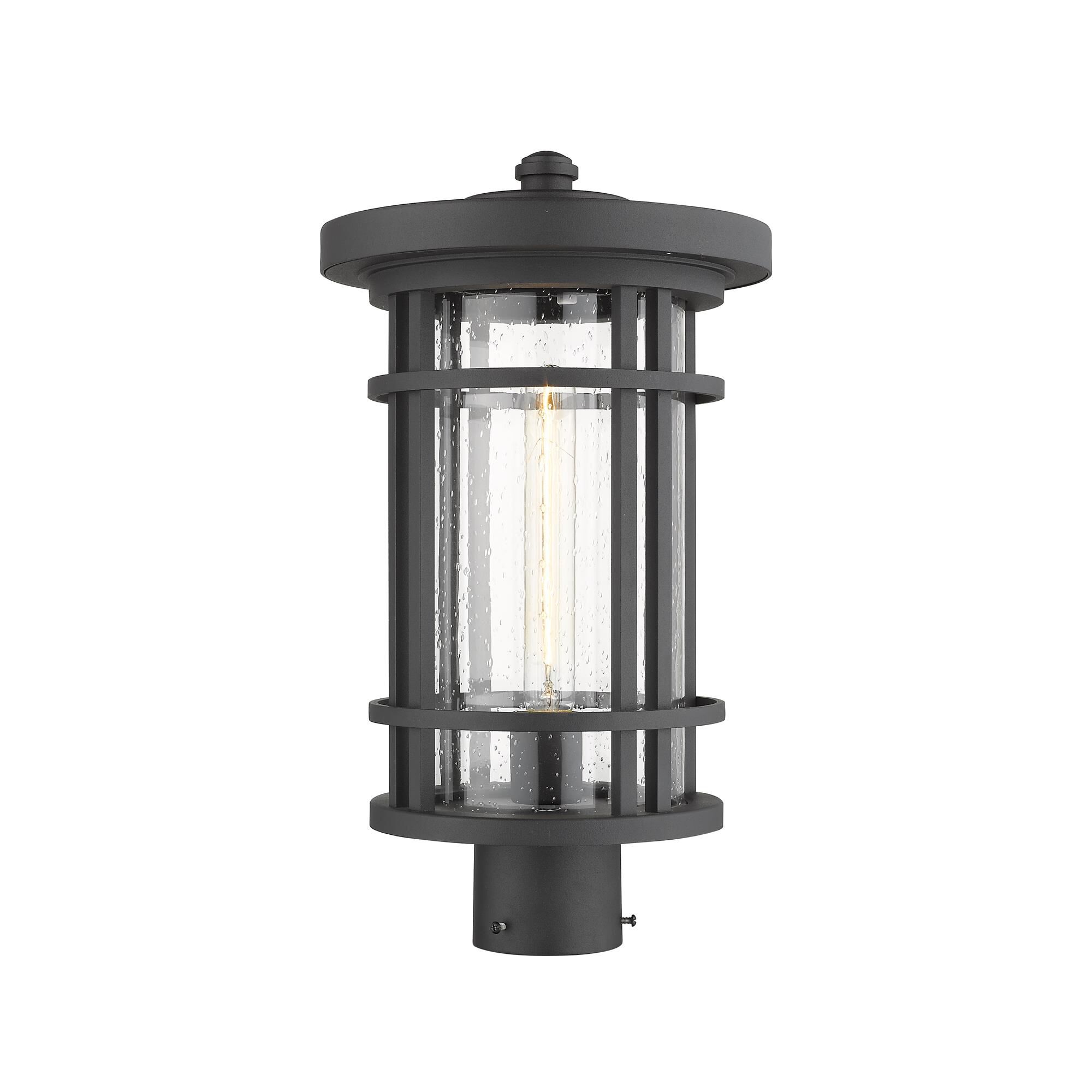 Shown in Black finish and Glass shade