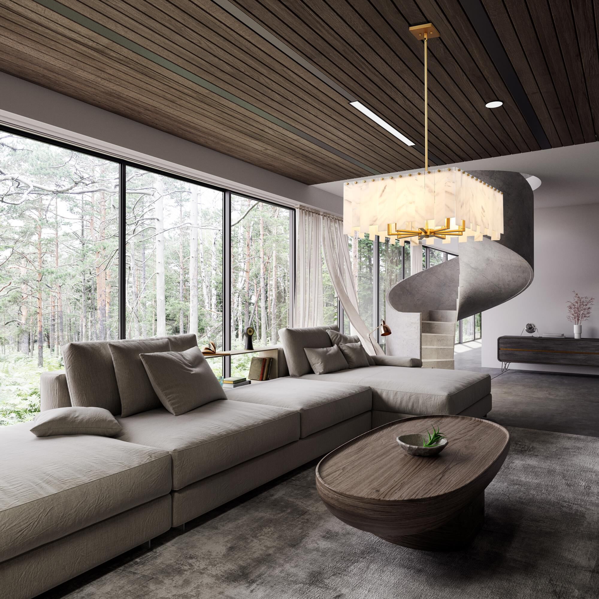 Shown in Rubbed Brass finish and Alabaster Resin shade