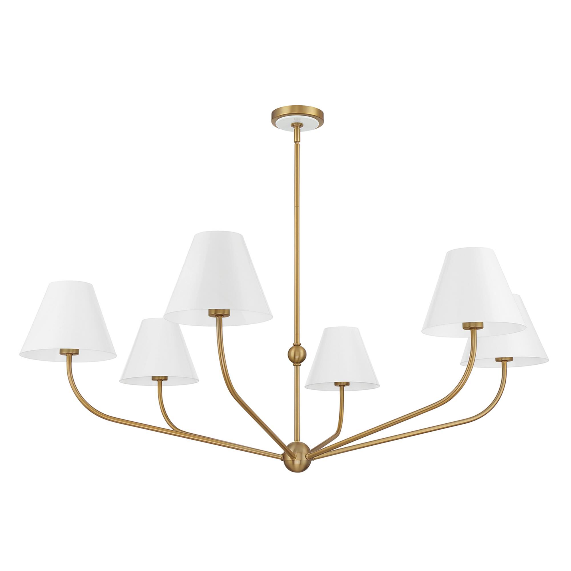 Shown in Vibrant Gold and White finish and Steel shade