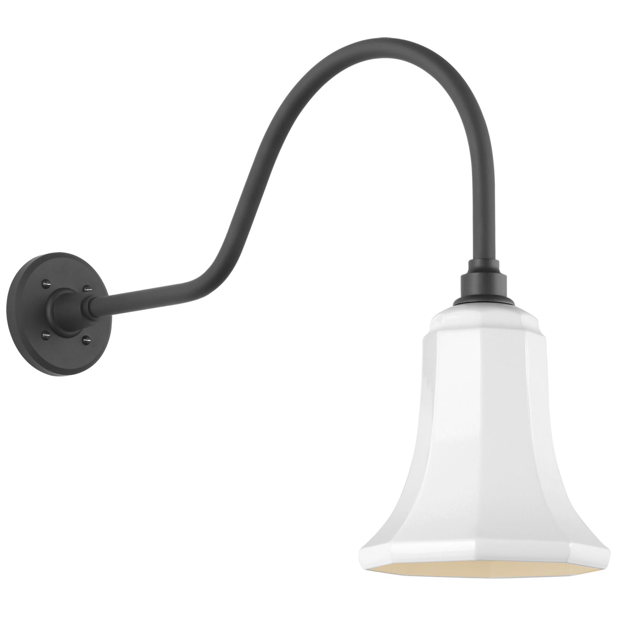 Shown in Matte Black finish and White shade