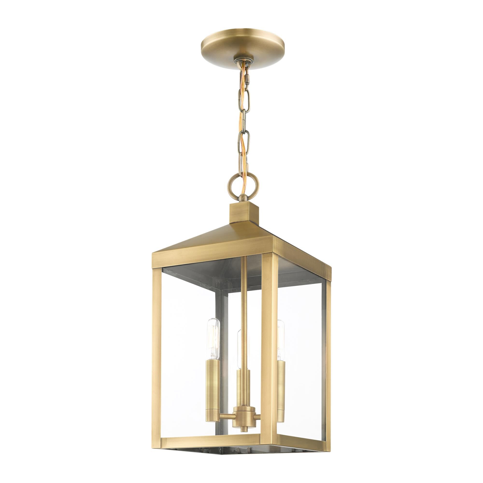 Nyack 18 Inch Tall 3 Light Outdoor Hanging Lantern by Livex Lighting