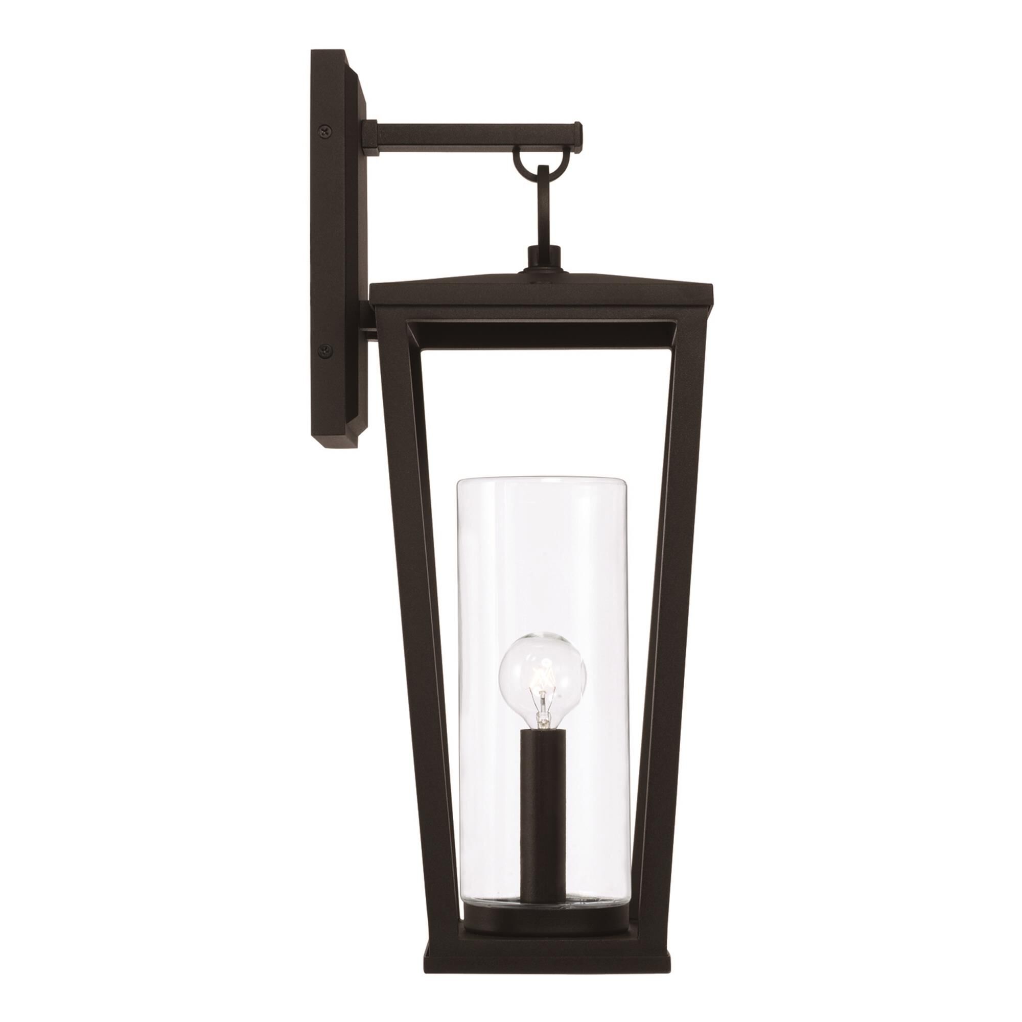 Shown in Black finish and Clear glass