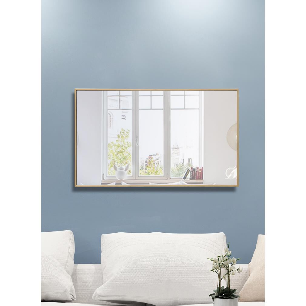 Shown in Brass finish and Clear Mirror Beveled glass