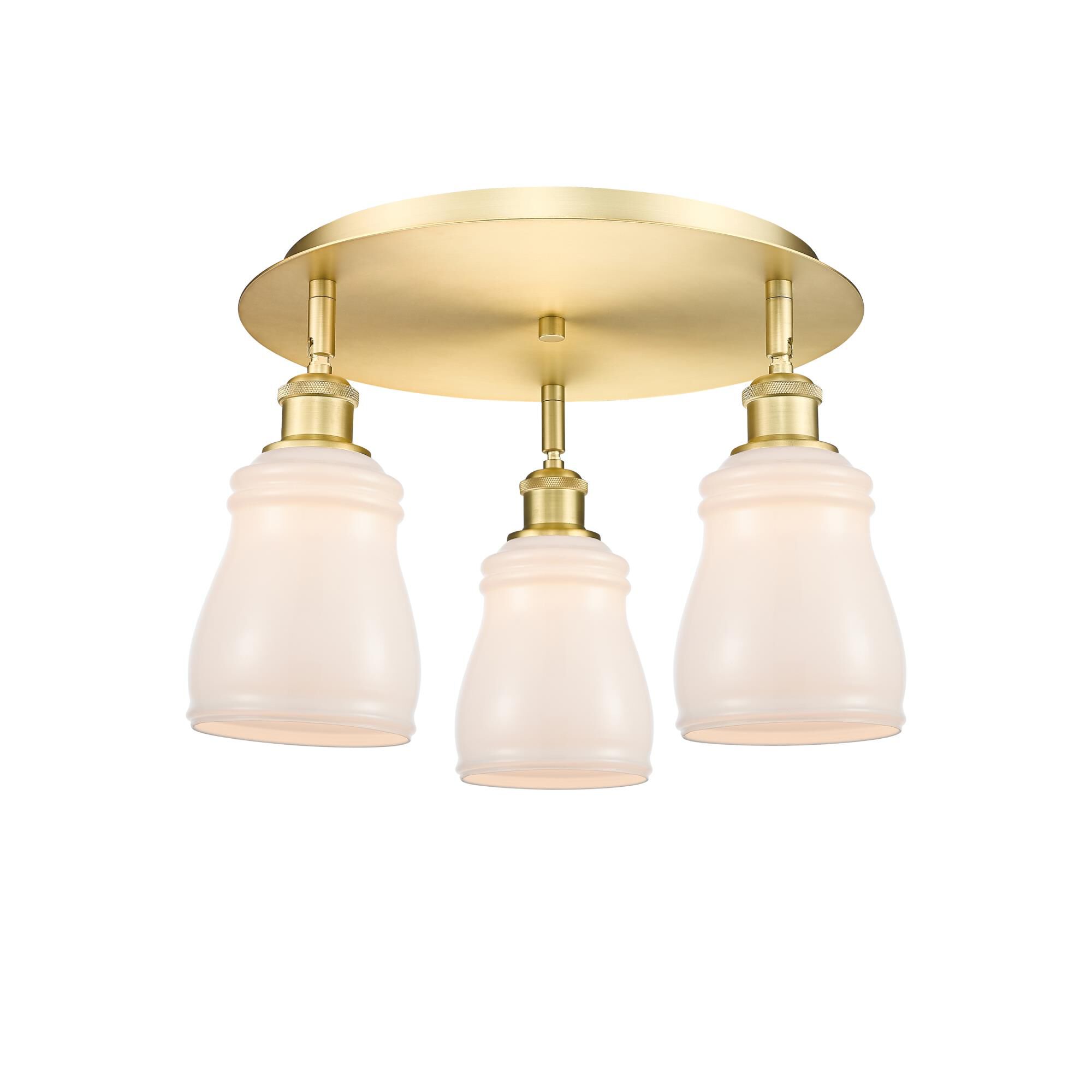 Shown in Satin Gold finish and White glass