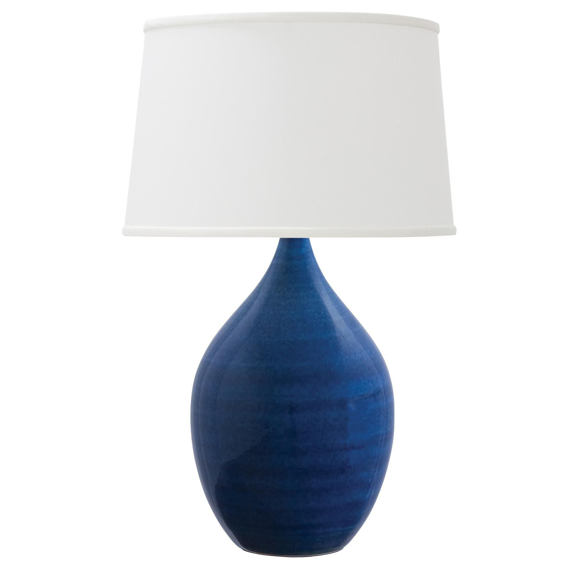 Shown in Blue Gloss finish and Off White Linen Hardback shade