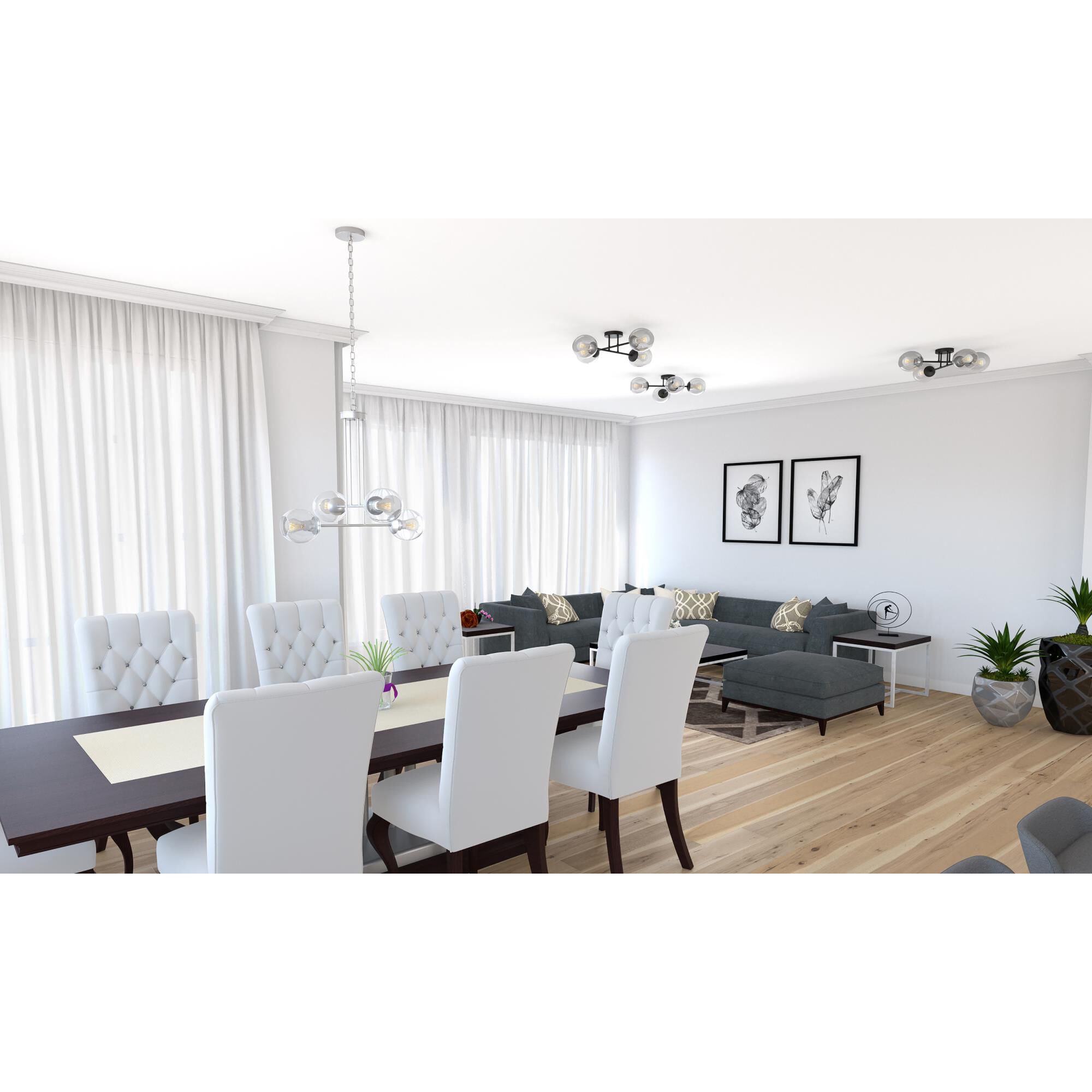 Shown in Black finish and Clear glass