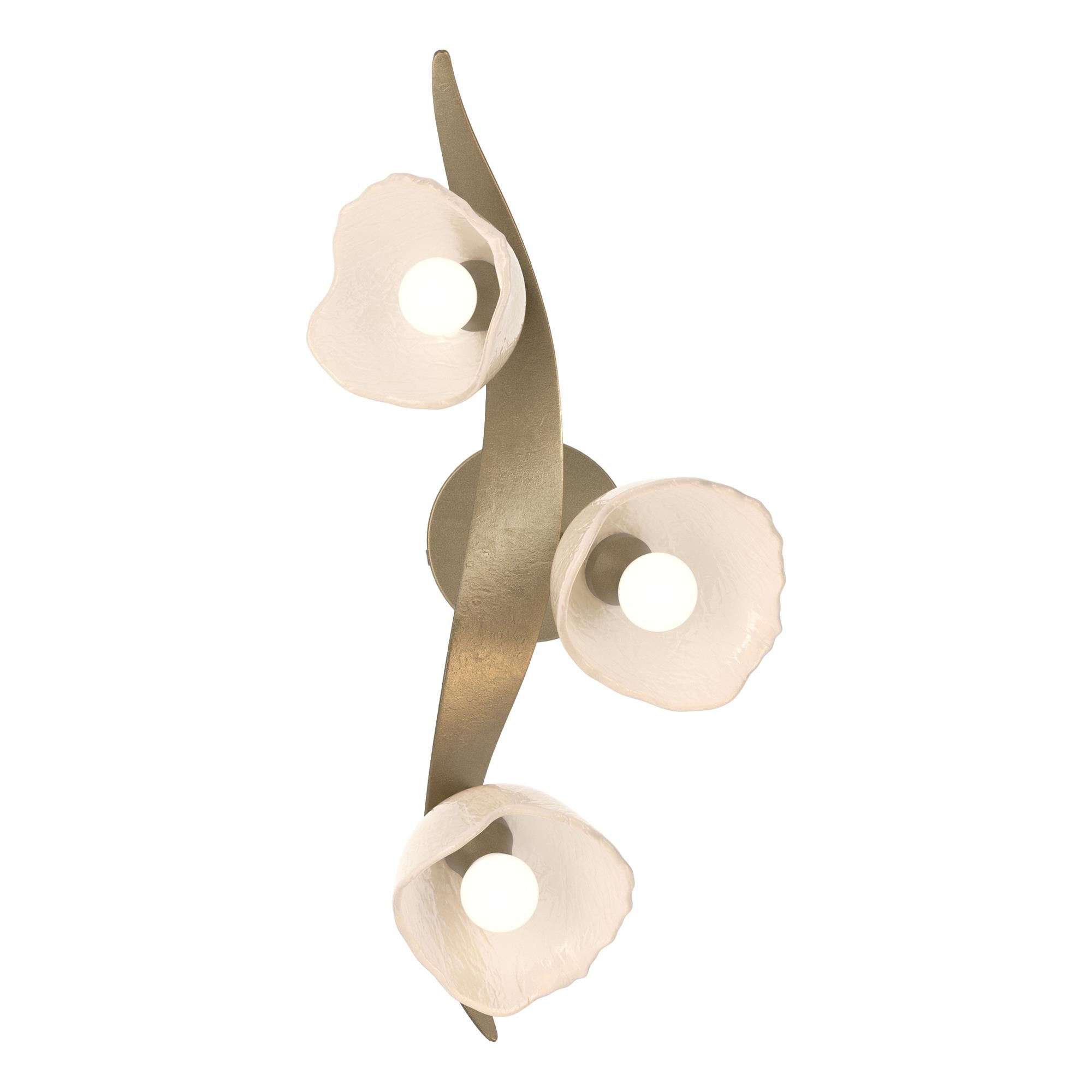 Shown in Soft Gold finish and Frosted glass