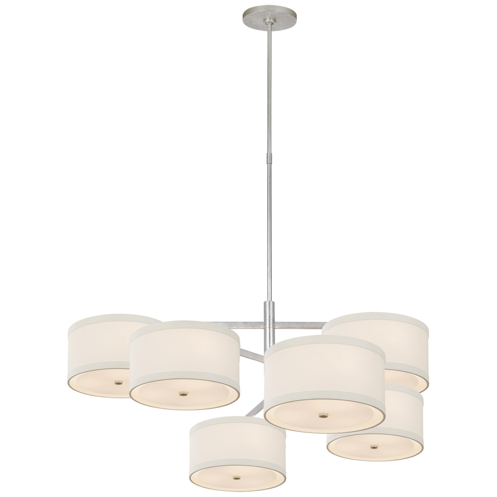 Shown in Burnished Silver Leaf finish and Linen shade