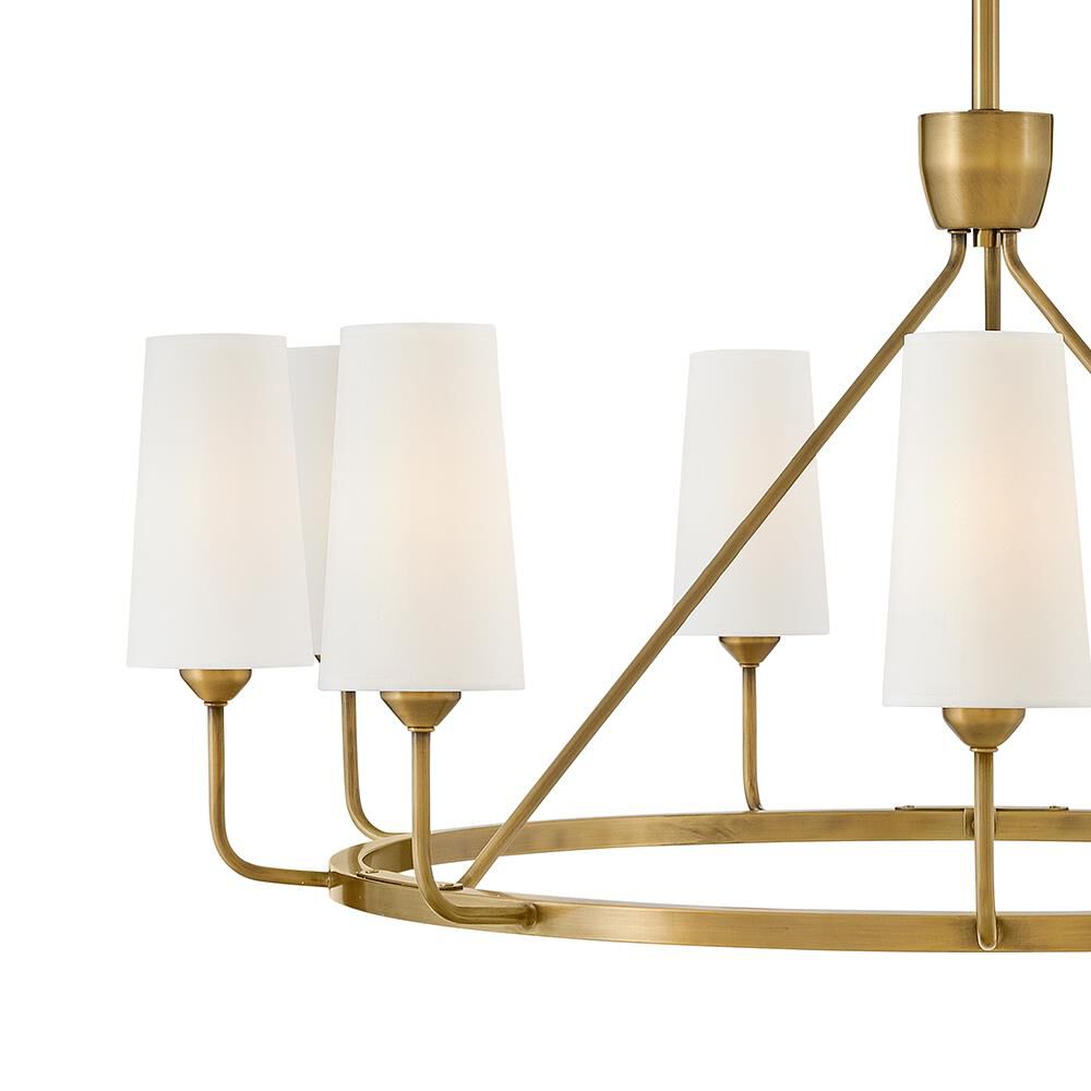 Shown in Heritage Brass finish and Natural Paper shade