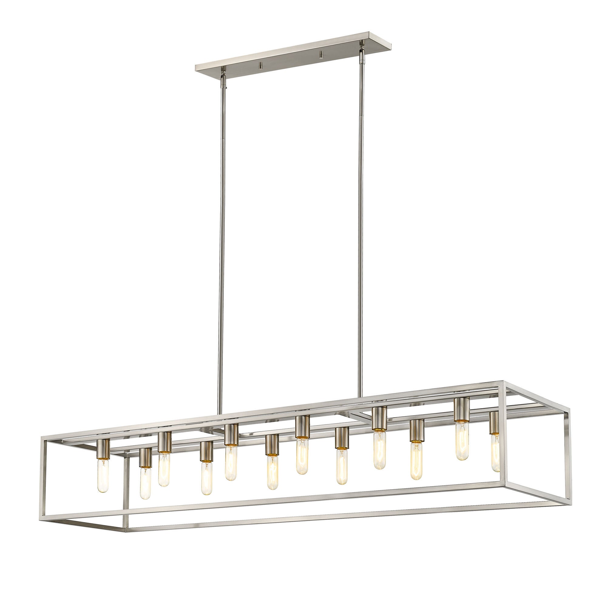 Shown in Satin Nickel finish and -- glass and -- shade