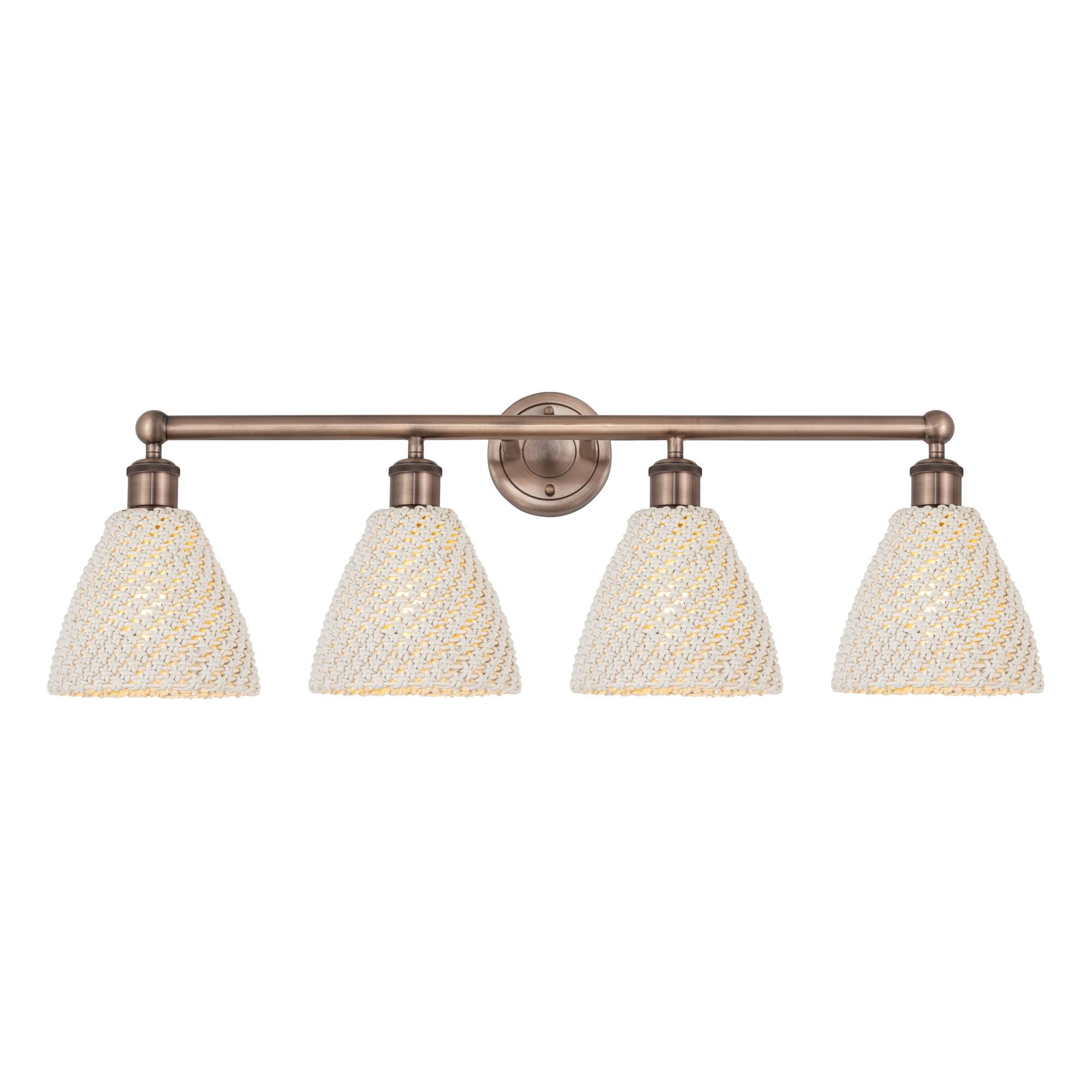 Shown in Antique Copper finish and Natural shade
