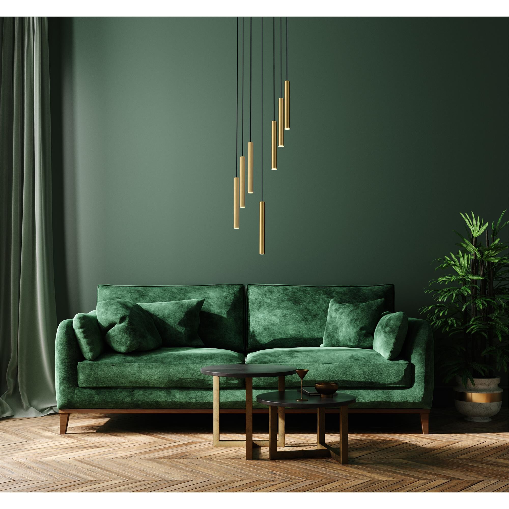 Shown in Modern Gold finish and Modern Gold glass and Modern Gold shade