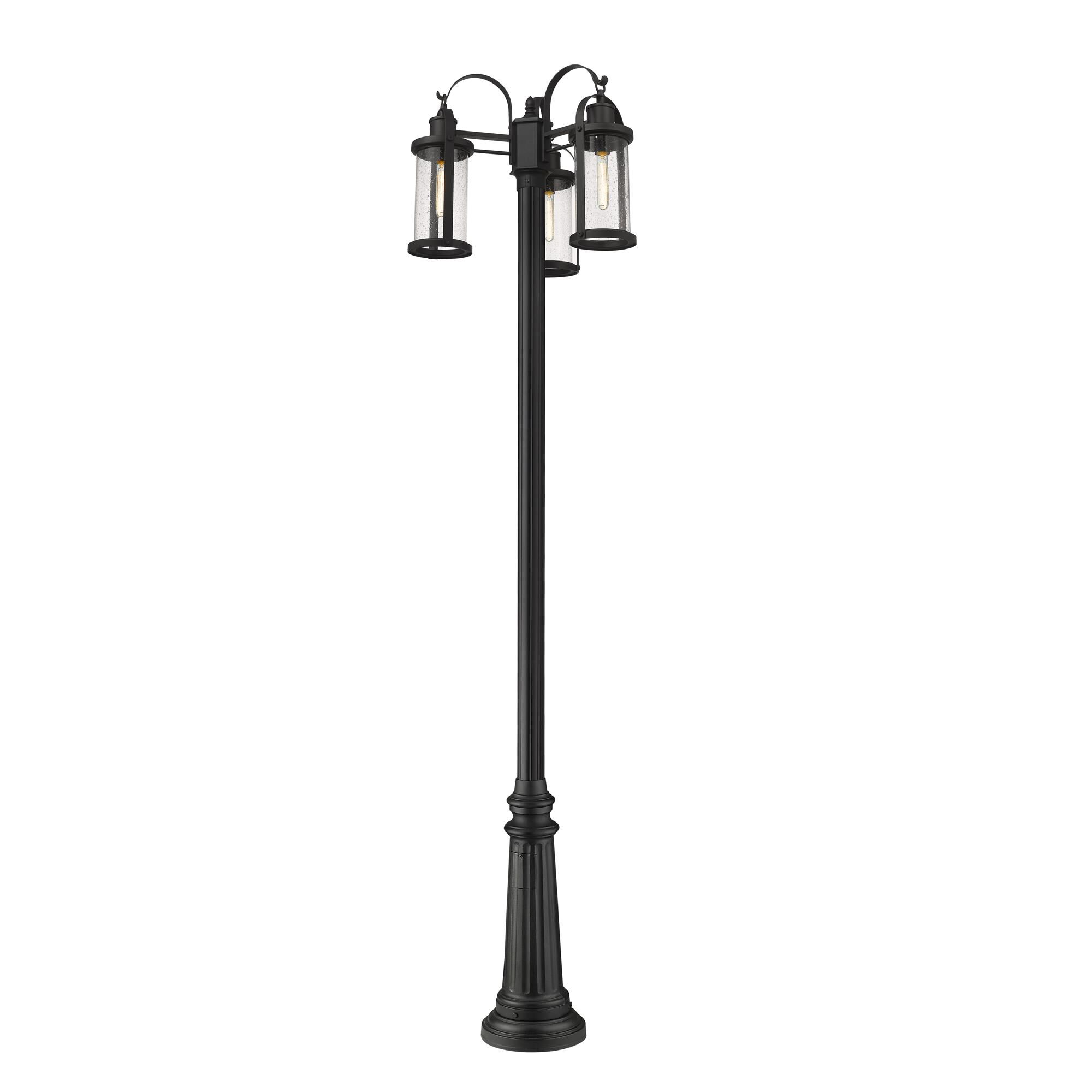 Shown in Black finish and Glass shade