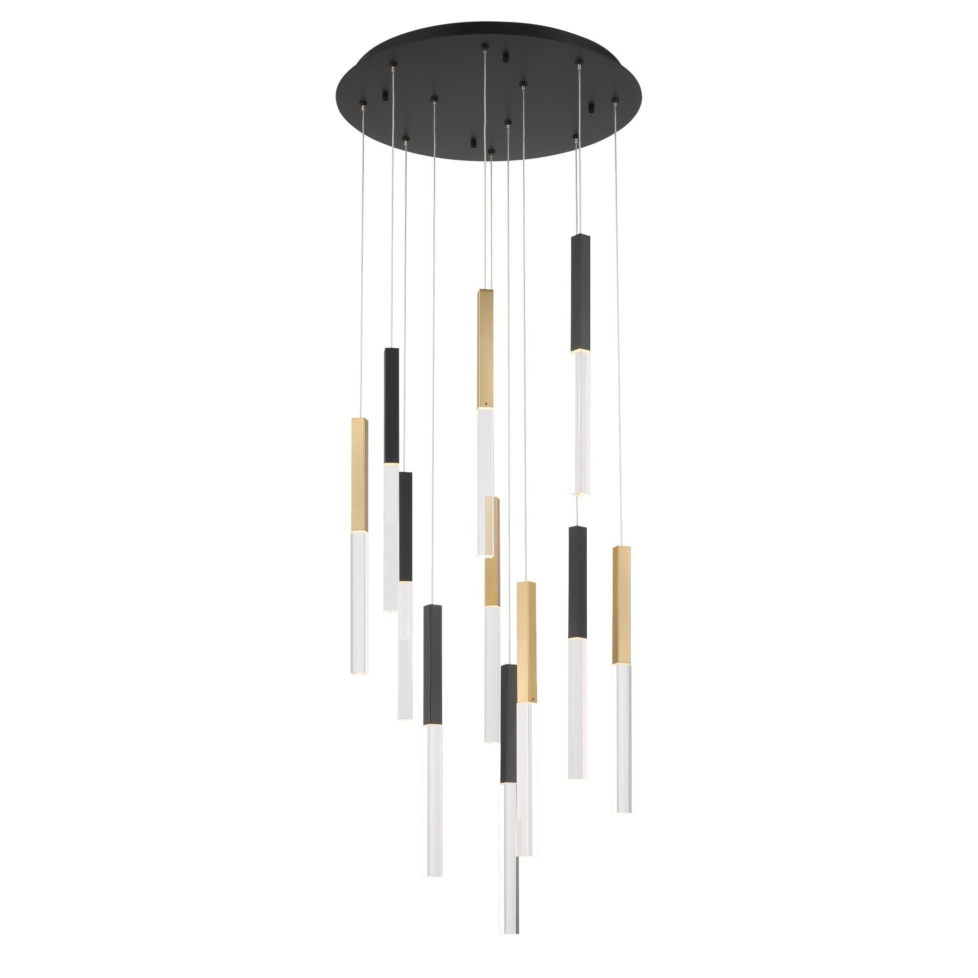 Shown in Gold finish and Clear Crystal glass