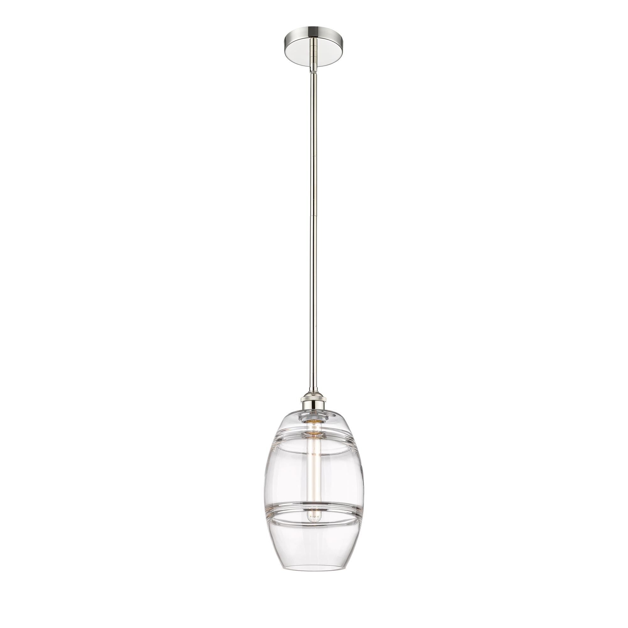 Shown in Polished Nickel finish and Clear glass