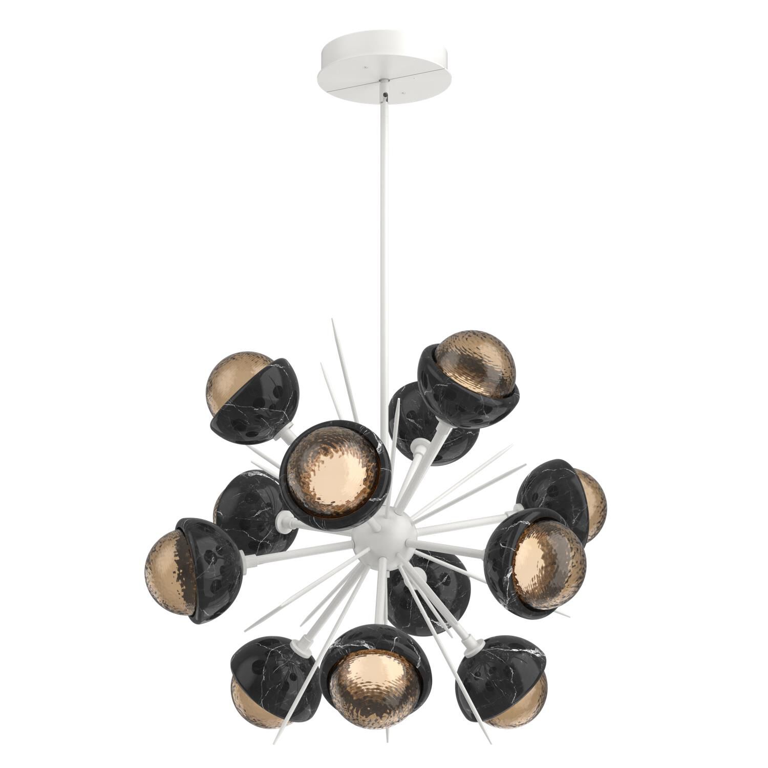 Shown in Salt White finish and Bronze glass and Black Marble accent