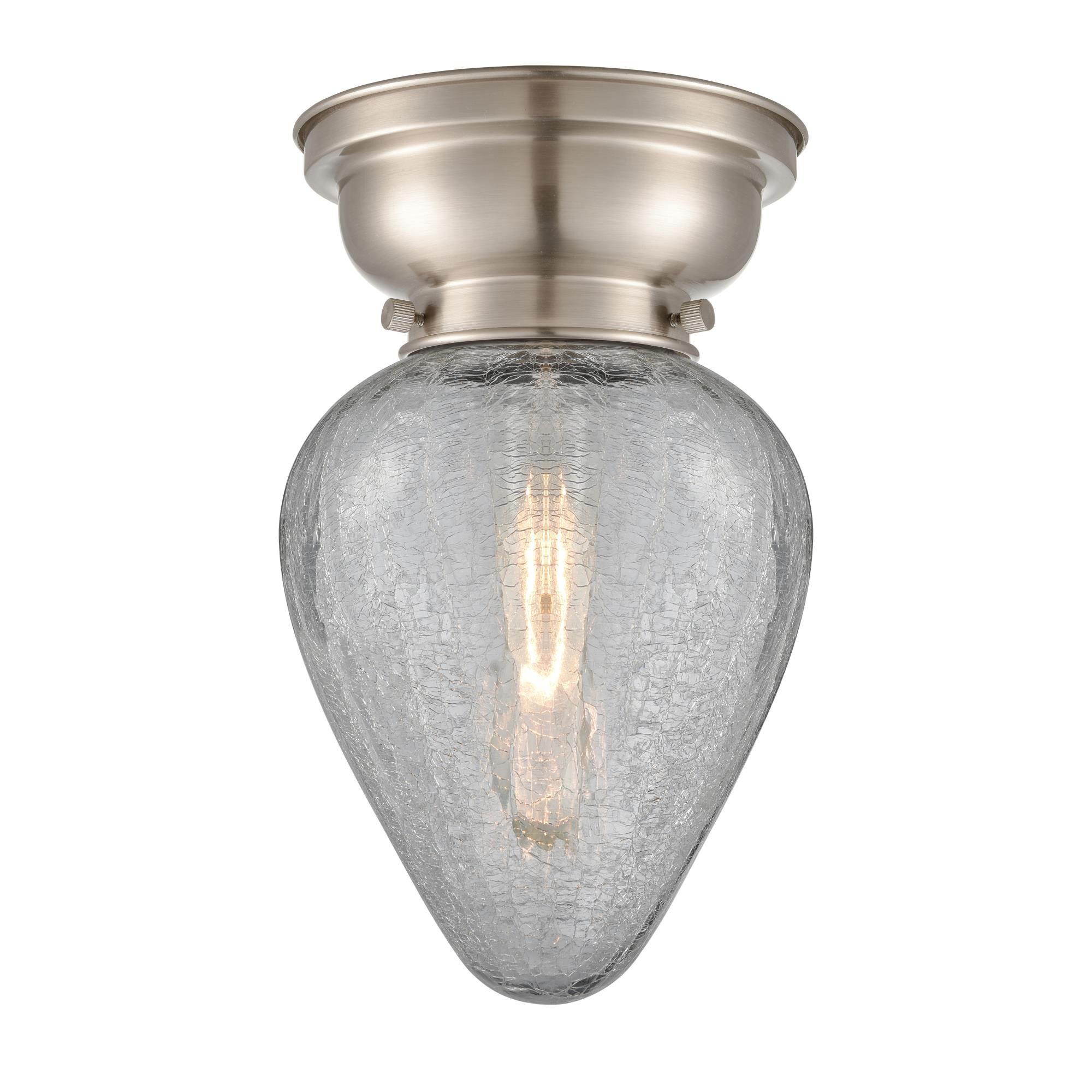 Shown in Brushed Satin Nickel finish and Acorn glass and Glass shade