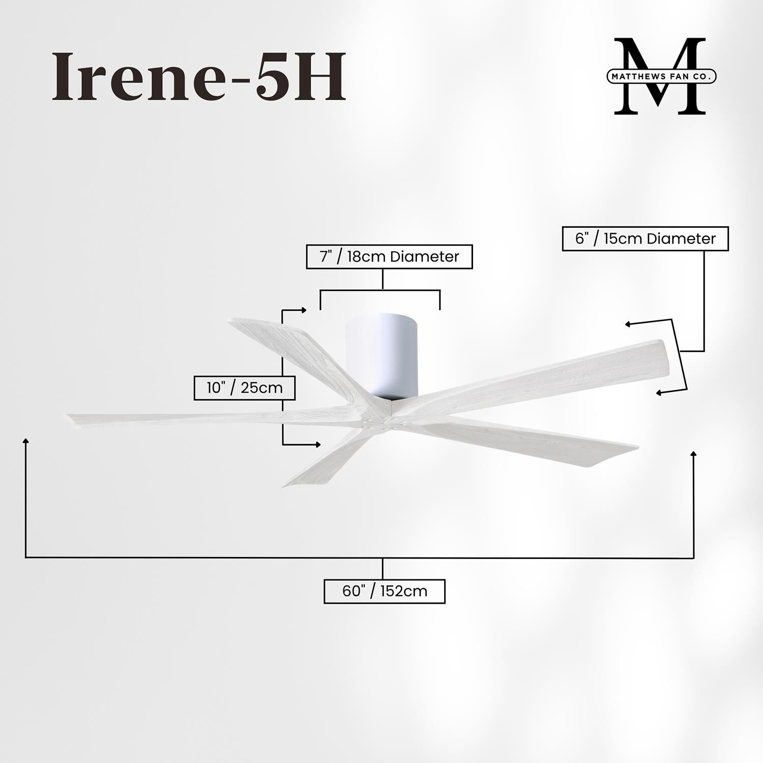 Irene 60 Inch Flush Mount Fan by Matthews Fan Company