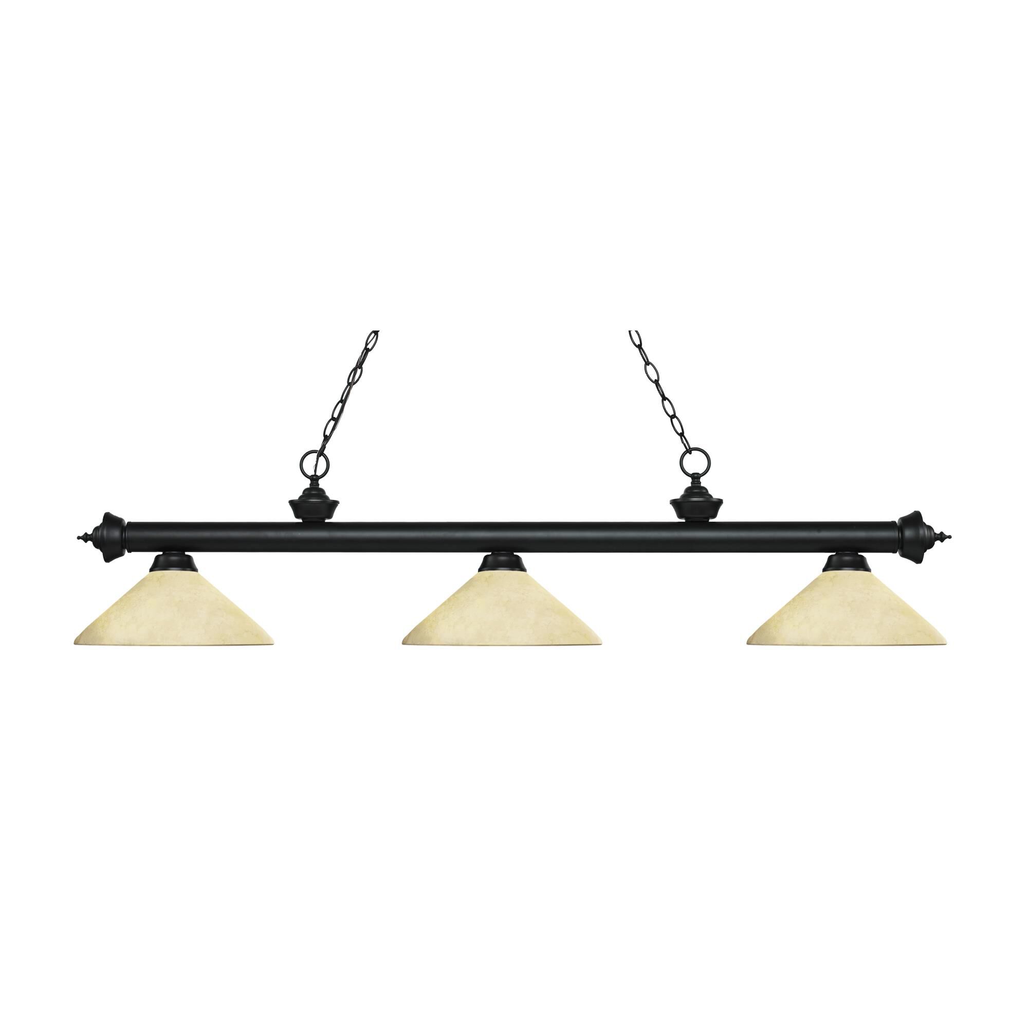 Shown in Matte Black finish and Glass shade