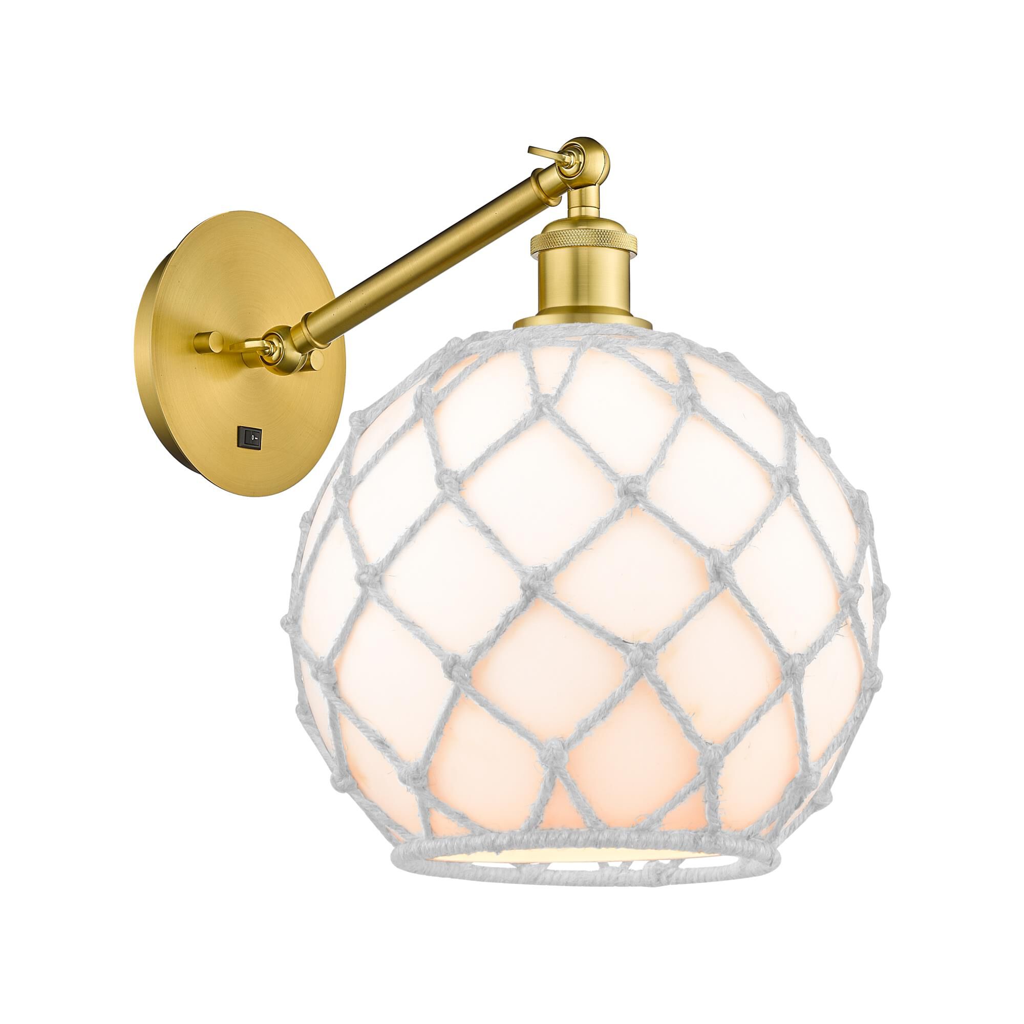 Bruno Marashlian Farmhouse Rope 10 Inch Wall Swing Lamp by Innovations Lighting