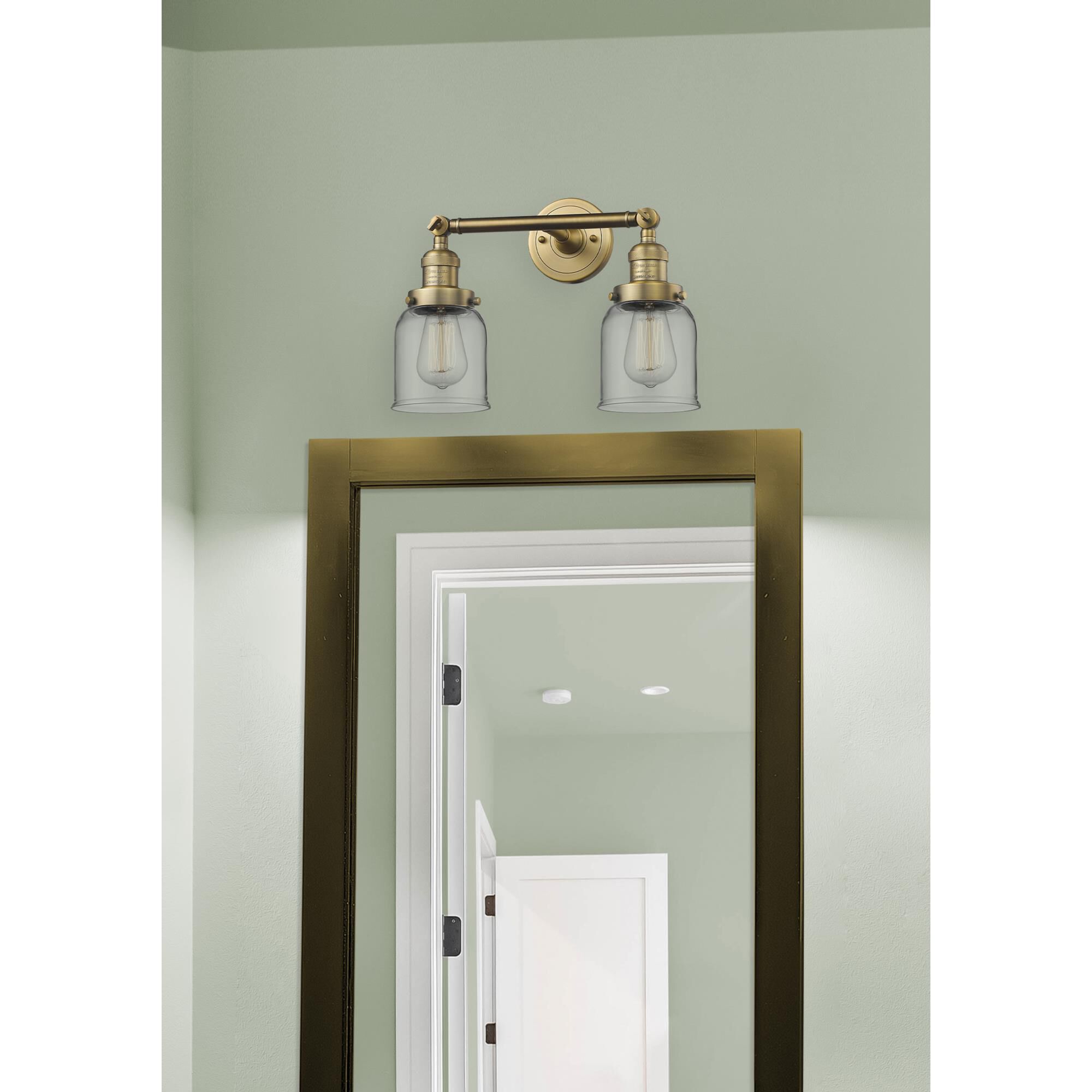 Bruno Marashlian Small Bell 16 Inch 2 Light Bath Vanity Light by Innovations Lighting