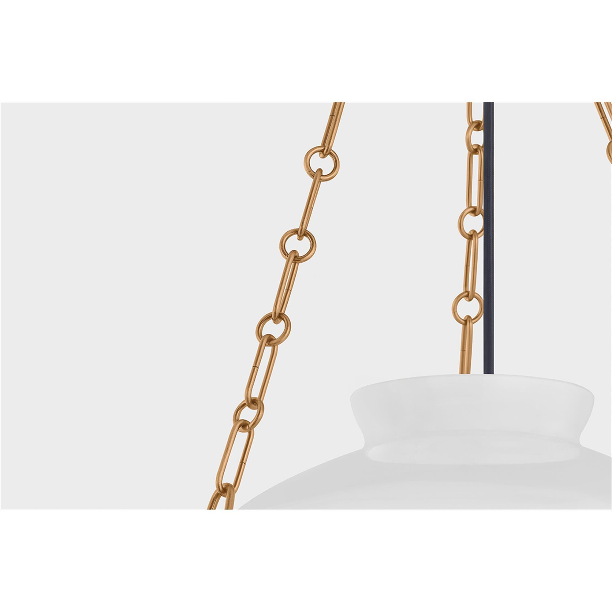 Shown in Patina Brass finish and Opal Glossy glass