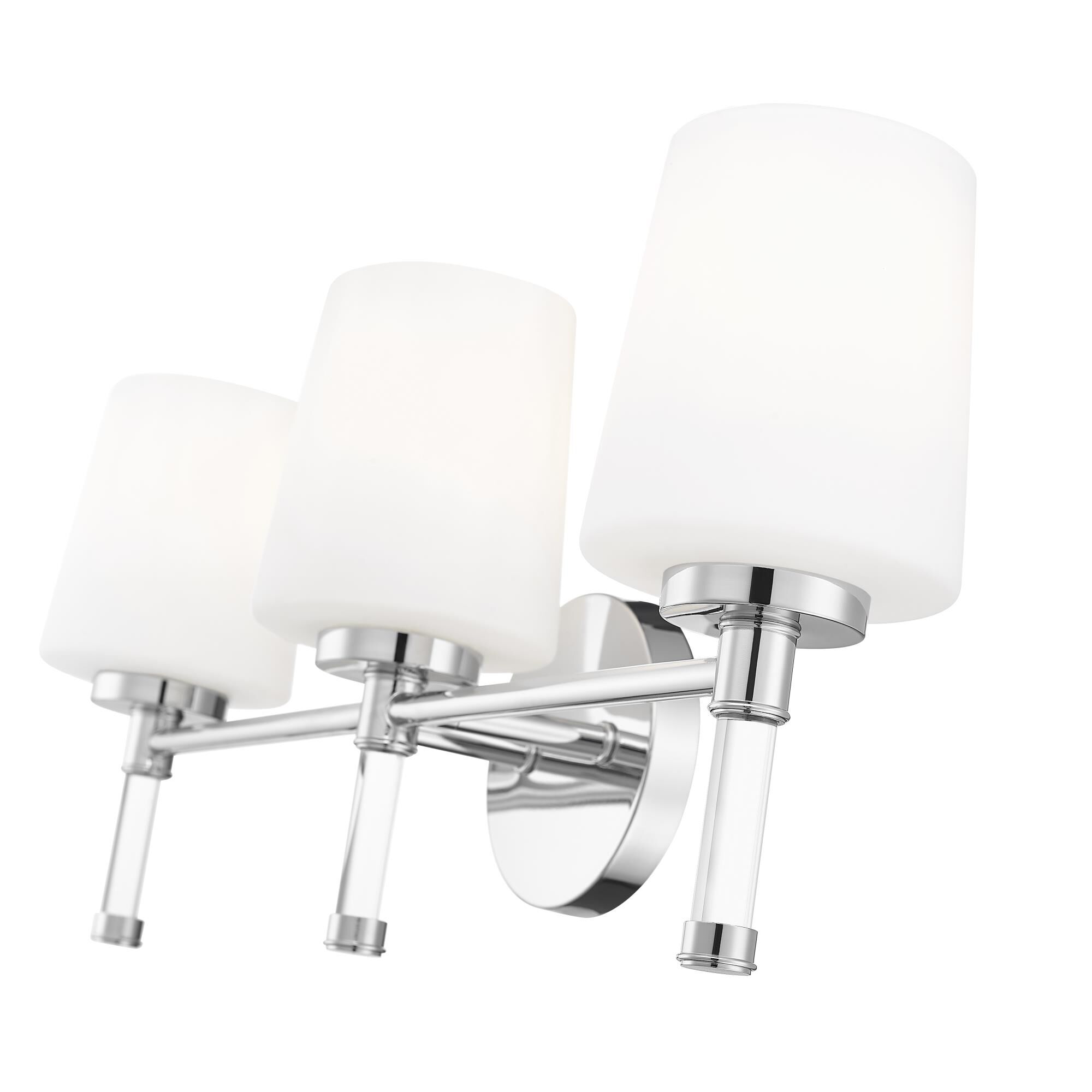 Shown in Chrome finish and White Opal glass