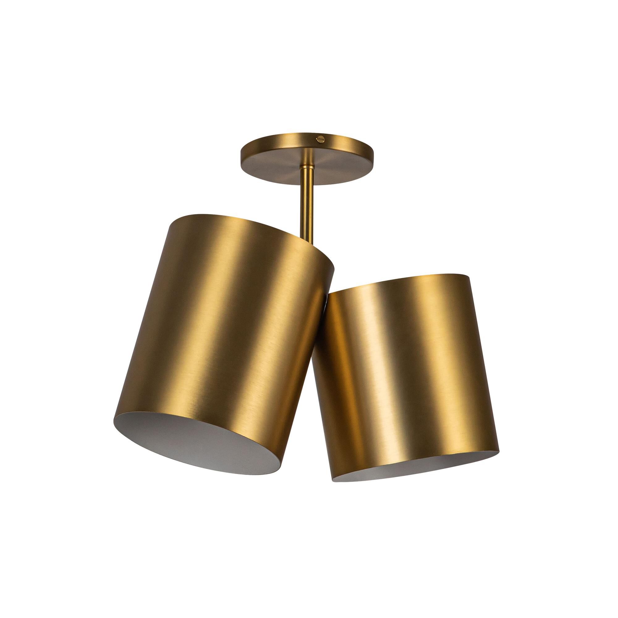 Shown in Brushed Gold finish and Steel shade