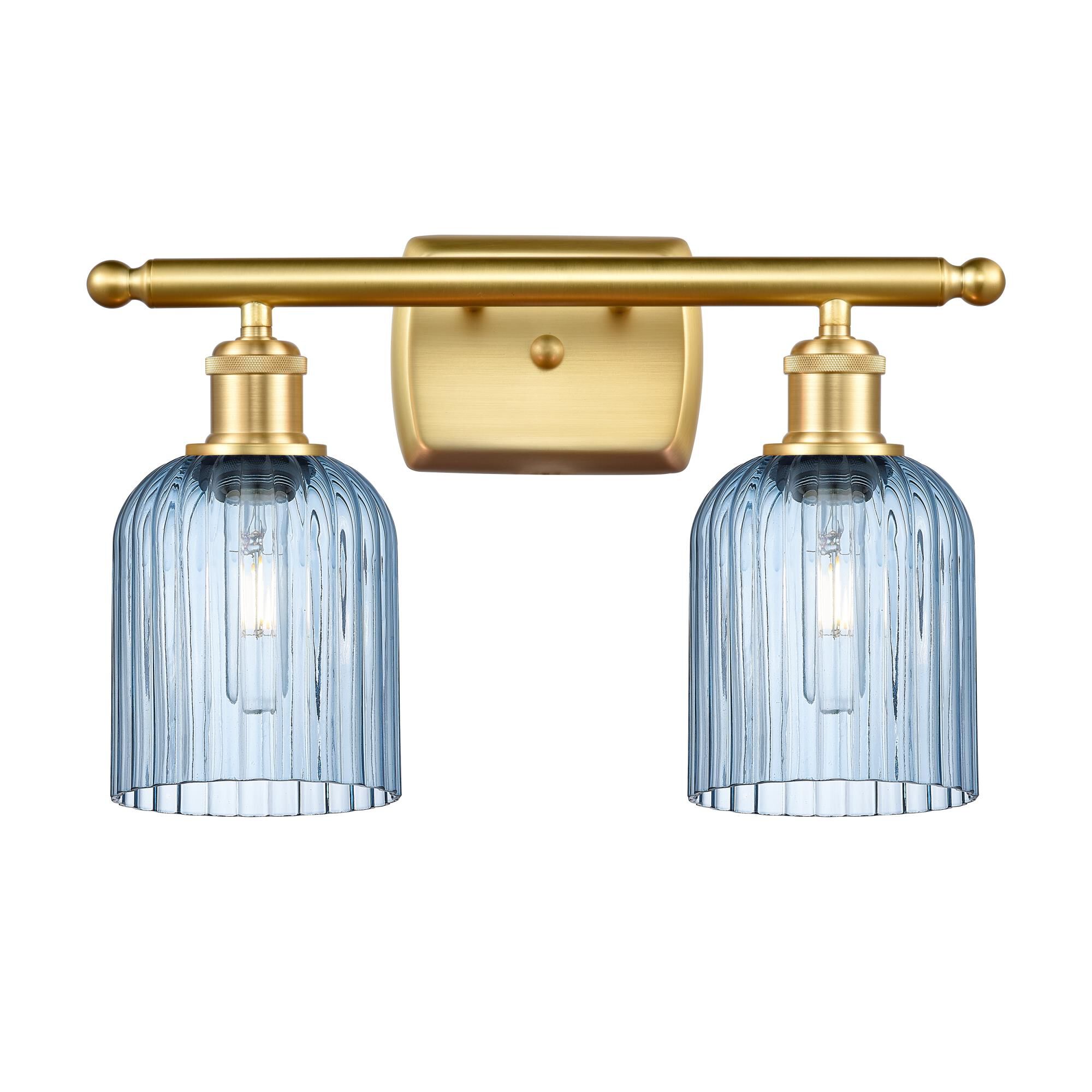 Shown in Satin Gold finish and Princess Blue shade