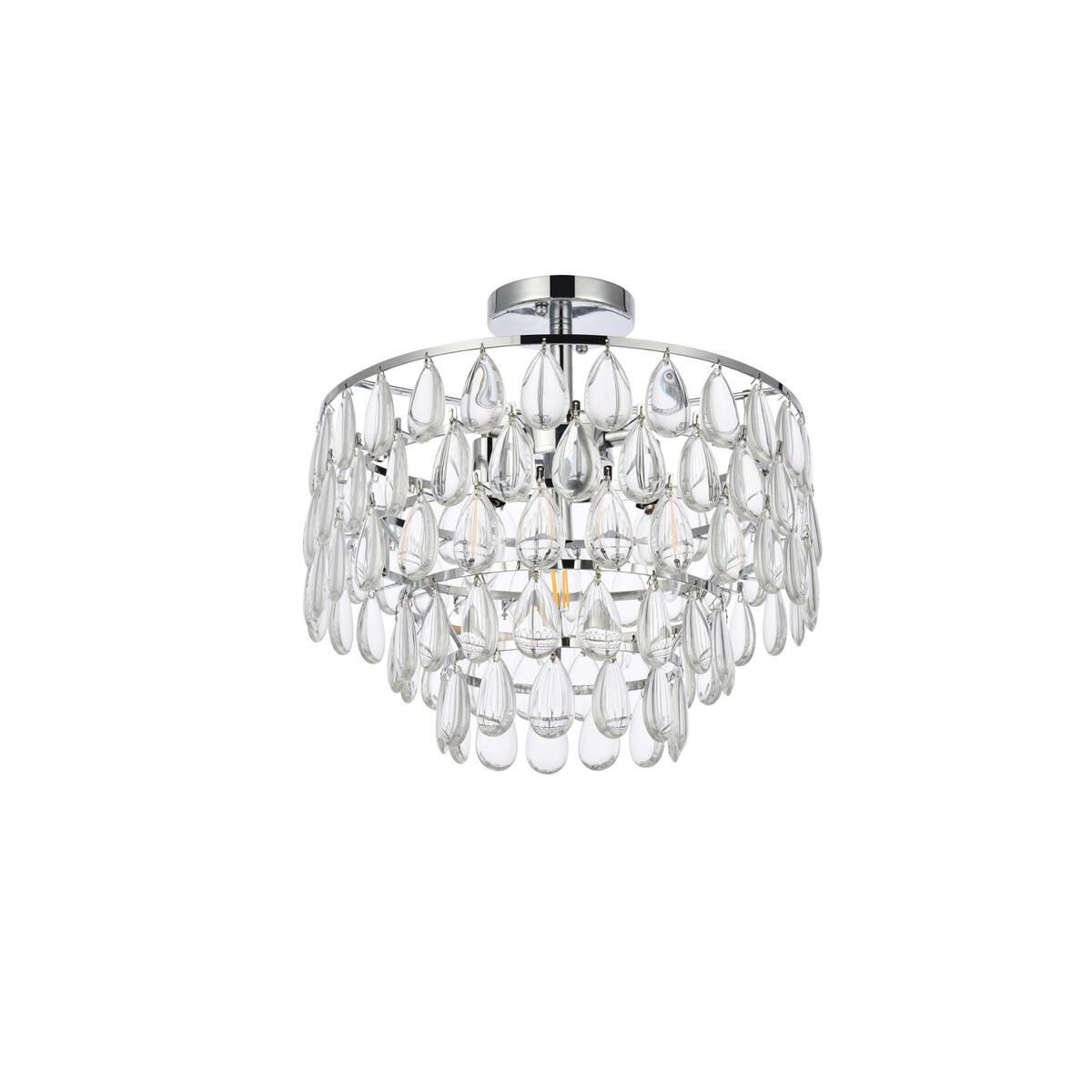 Mila 16 Inch 3 Light Flush Mount by Elegant Lighting
