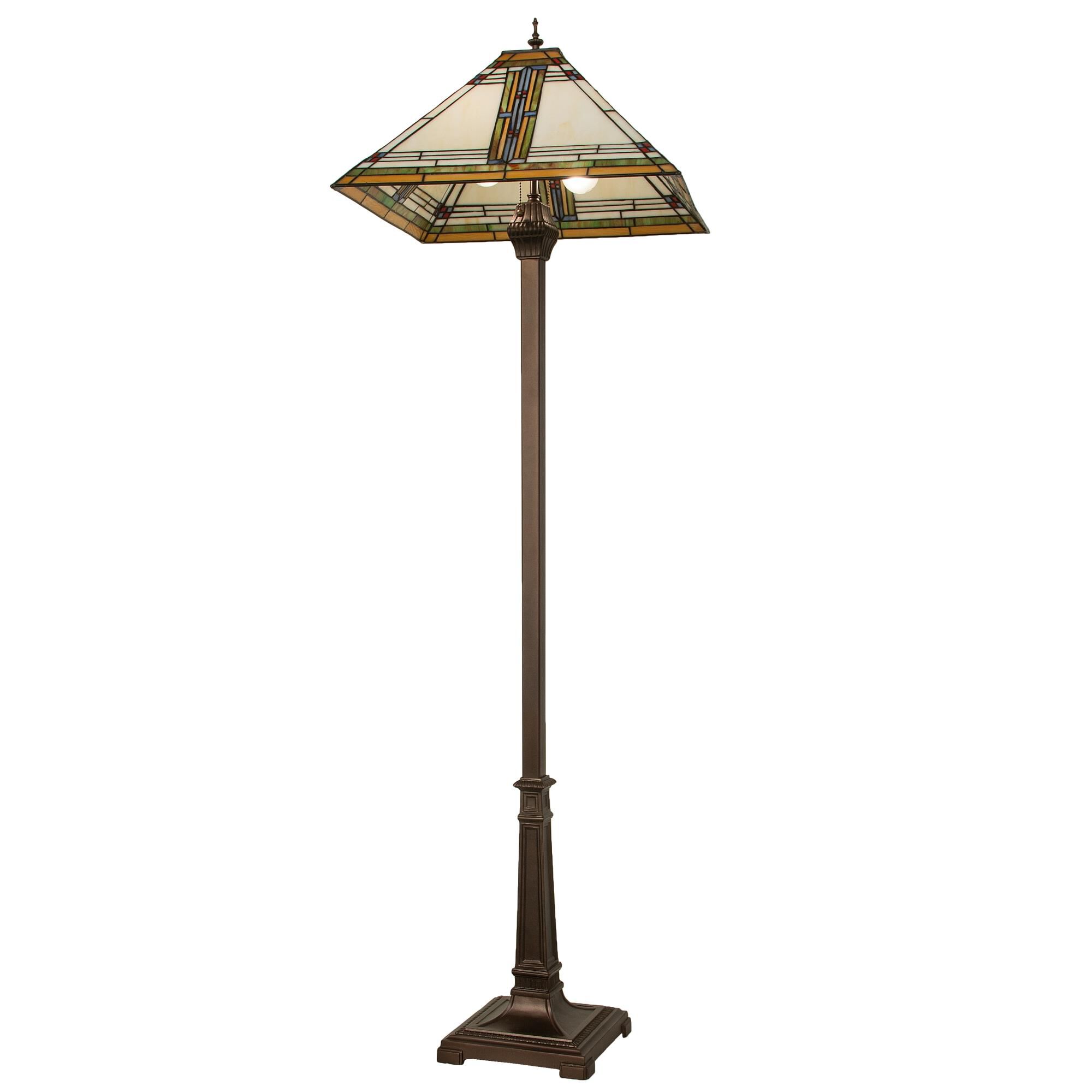 Shown in Mahogany Bronze finish and Ruby;Beige;White glass