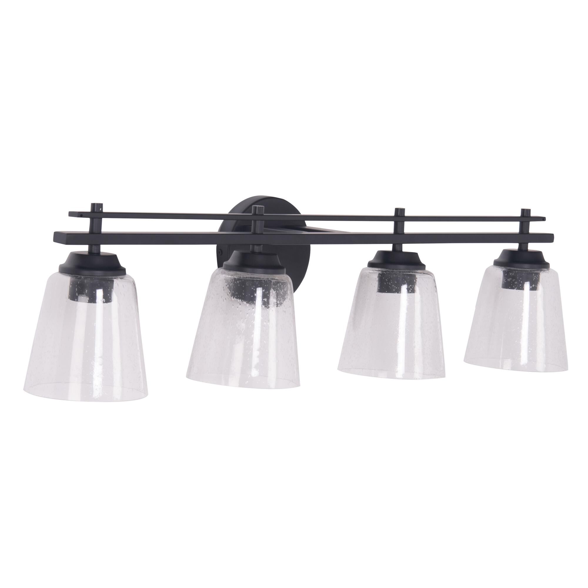 Shown in Flat Black finish and Bell glass