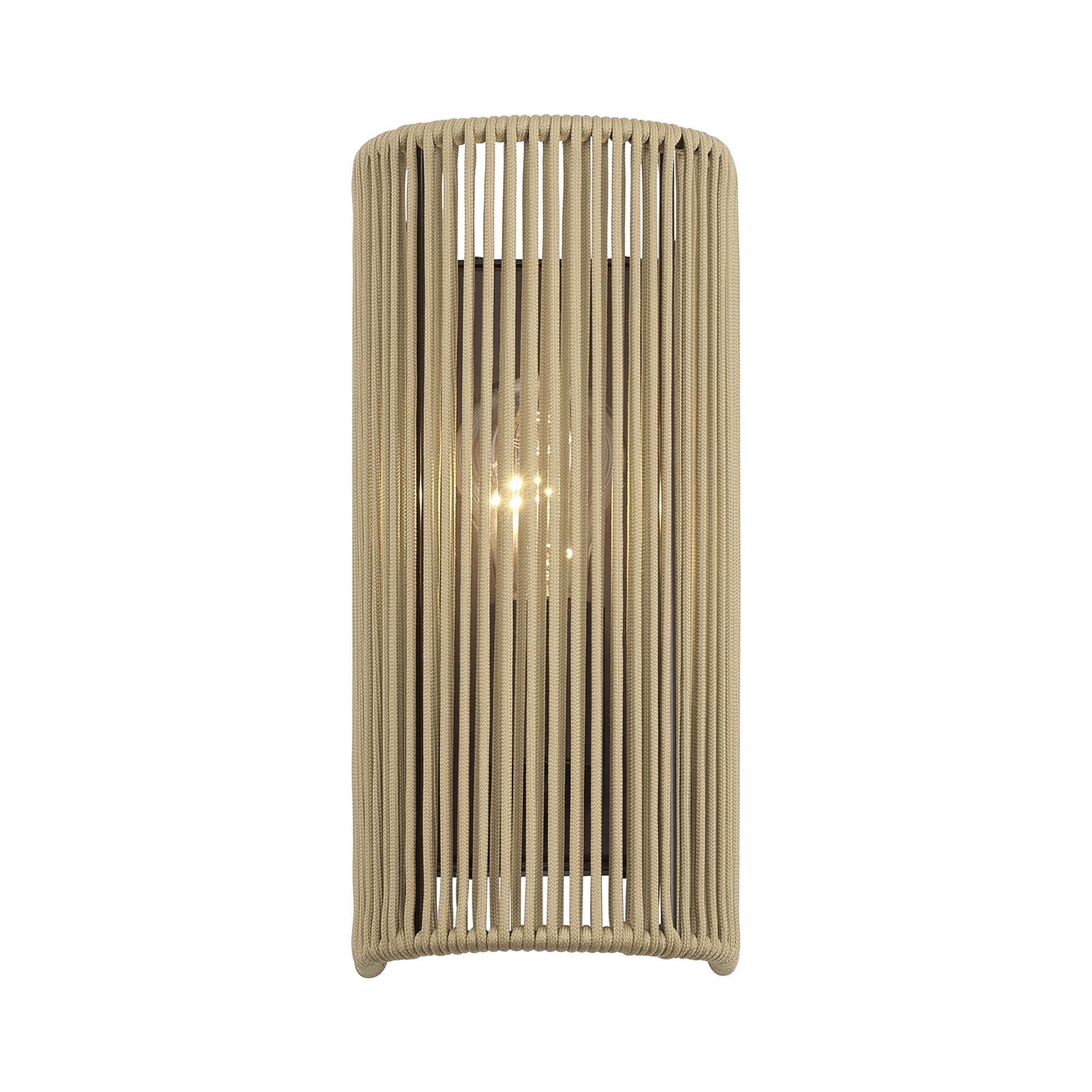 Shown in English Bronze finish and Hand-Woven Venetian Gold Color Polyester Rope shade